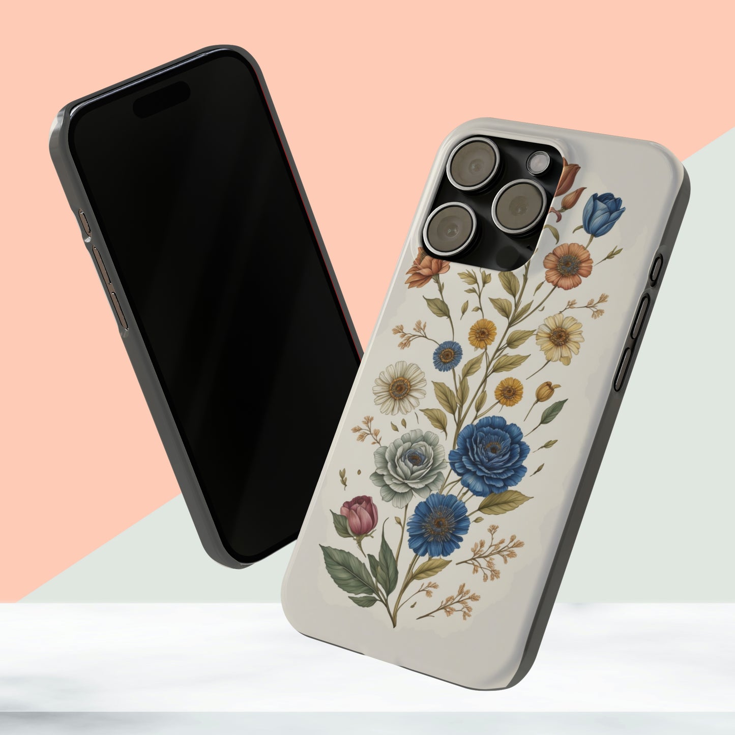 Vintage Floral painting iPhone 15 Phone Cases.