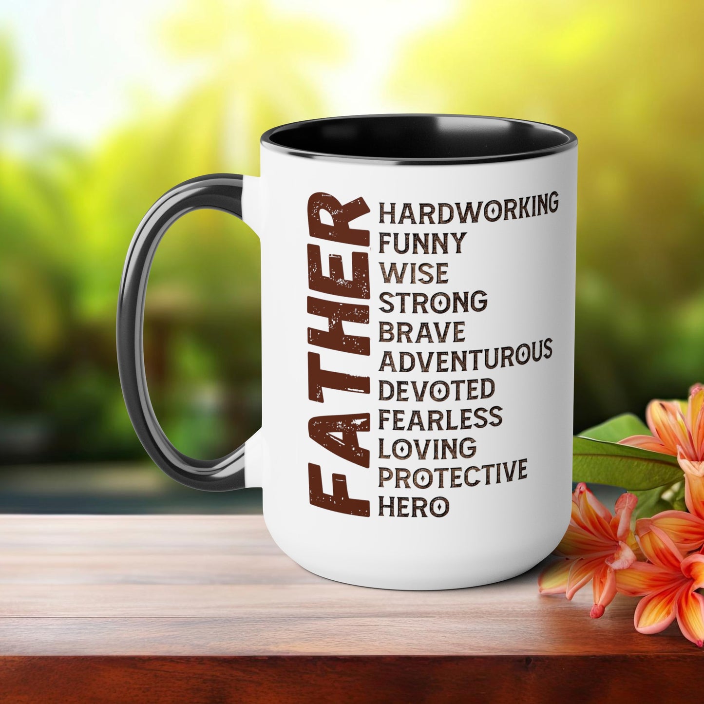 Happy father's dayTow-Tone Coffee Mug.15oz, Gift for Dad, Daddy's Coffee Mug