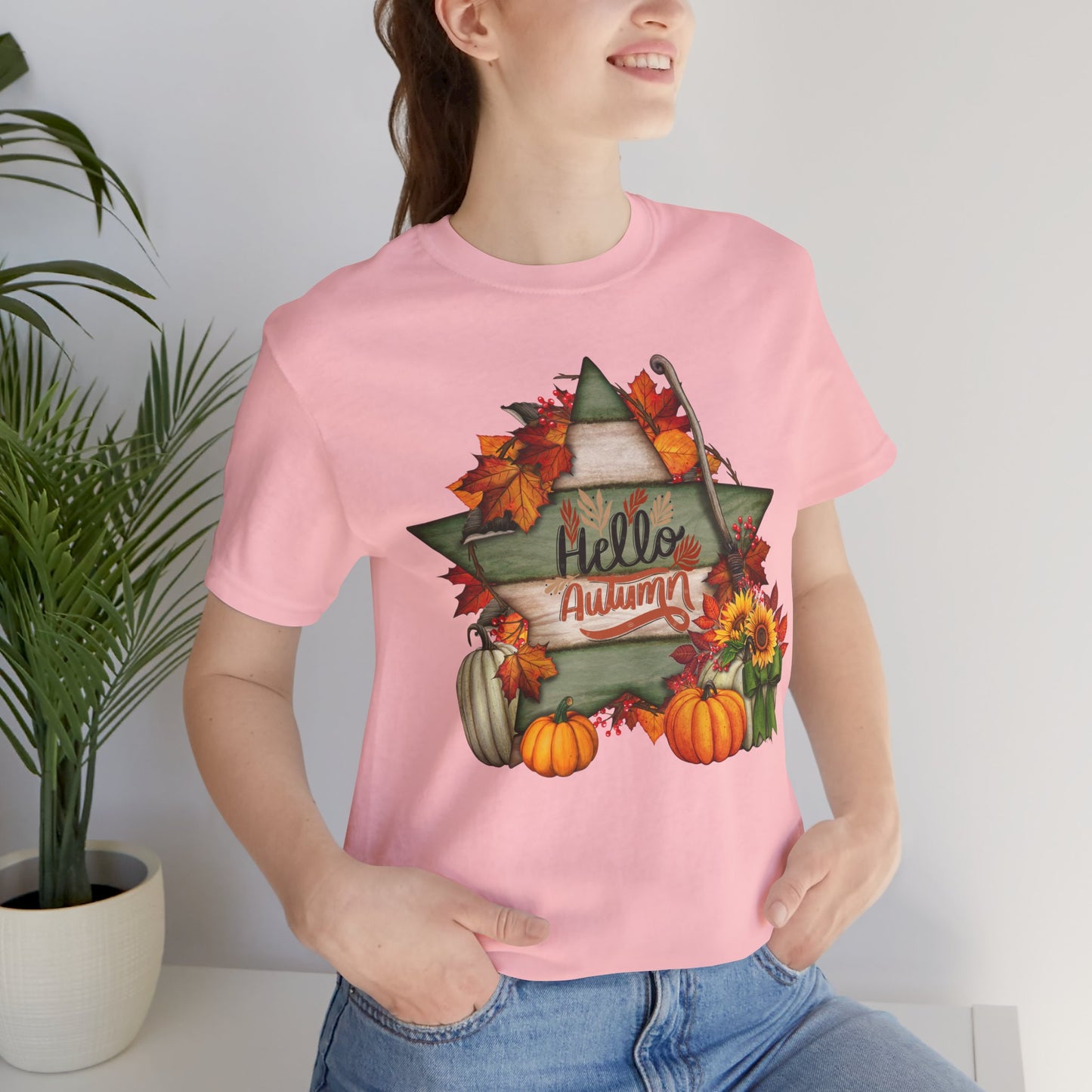 Hello Autumn Thanksgiving T-shirt, Happy thanksgiving 2024 T-shirt, Thanksgiving Gift,Turkey Shirt, Family Thanksgiving, Holiday Outfit.