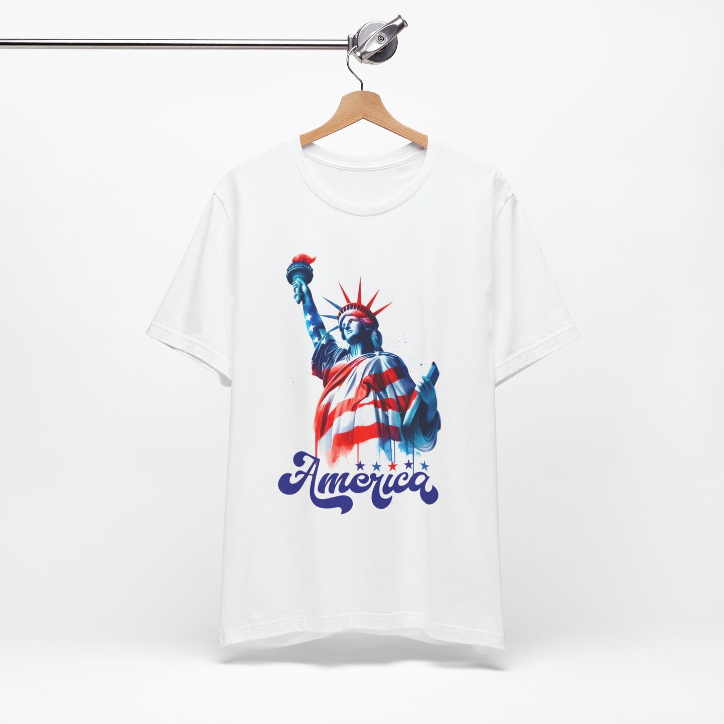 4th of July T-shirt, Sweet Land Of Liberty T-Shirt, Fourth of July unisex jersey short sleeve, America, Flag, Peace Love America. Proud To Be An American, Red White Blue.