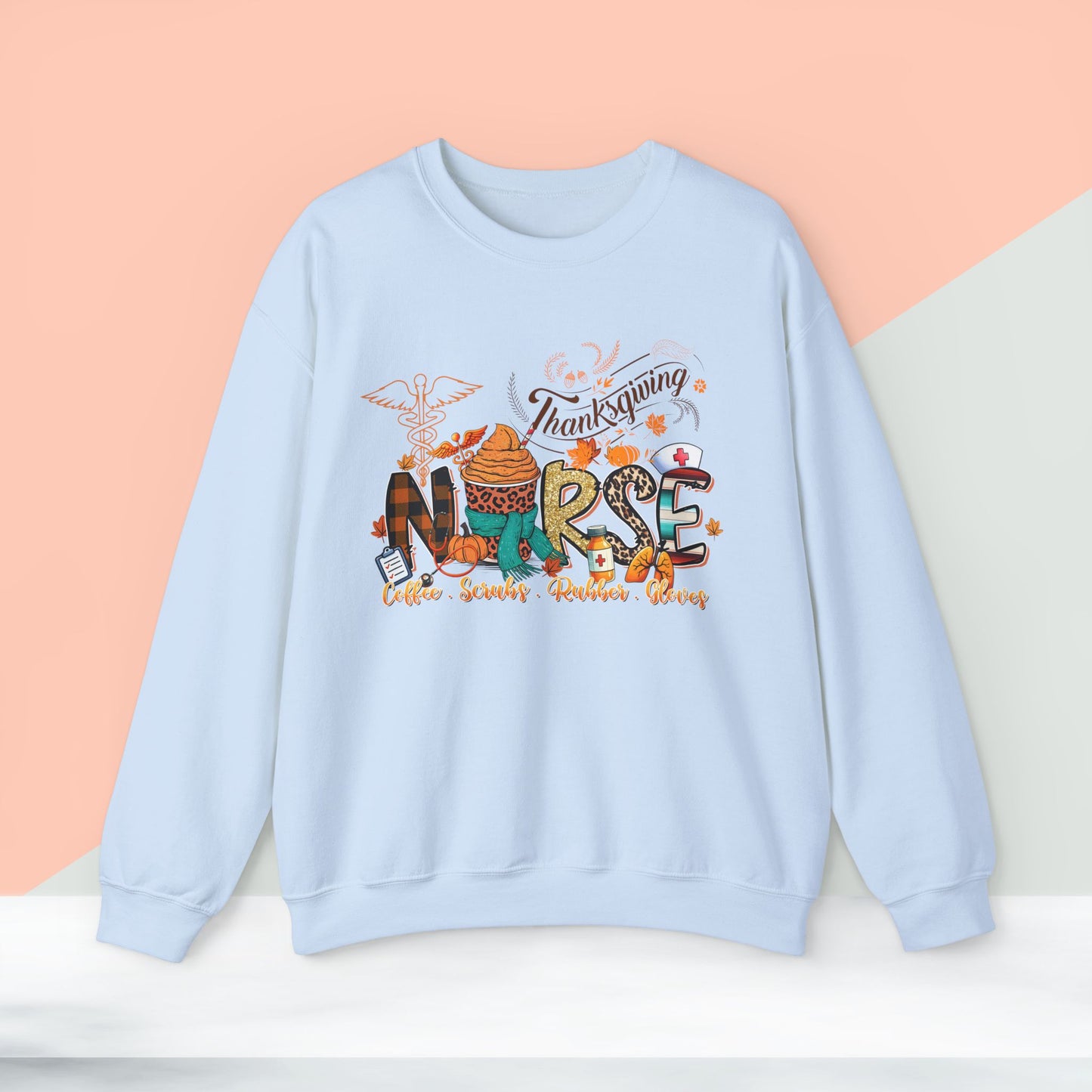 Nurse Thanksgiving Sweatshirt, HappyThanksgiving Sweatshirt - Unisex Heavy Blend, Happy Thanksgiving2024 Sweatshirt, Thanksgiving Gift, Festive Sweatshirt.