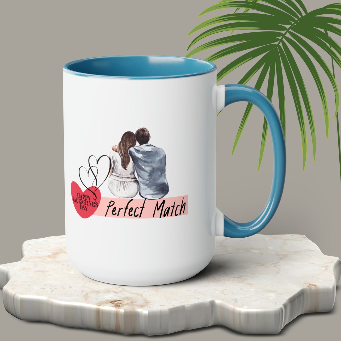 Happy valentines day Two-Tone Coffee Mugs, 15oz