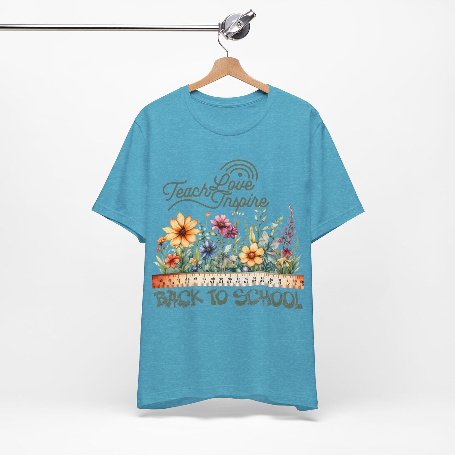 Love Teach Inspire T-Shirt, Back To School T-Shirt, Teacher Back To school unisex jersey short sleeve.First Day Vibes T-Shirt.