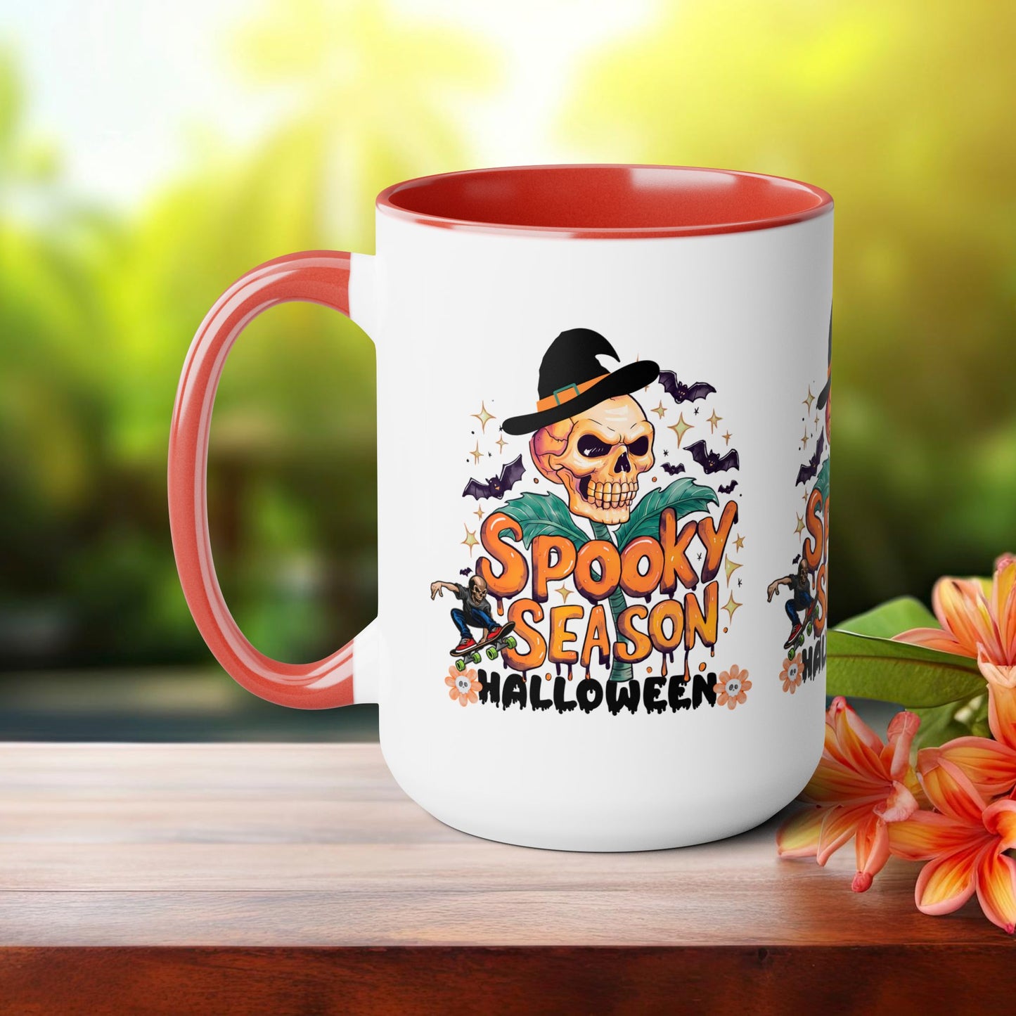 Spooky Season Halloween Coffee Mug, Halloween Coffee Mug, Trick or Treat Halloween Coffee Mug, Cute Skeleton Coffee Mug, Spooky Vibes Halloween Coffee Mug.