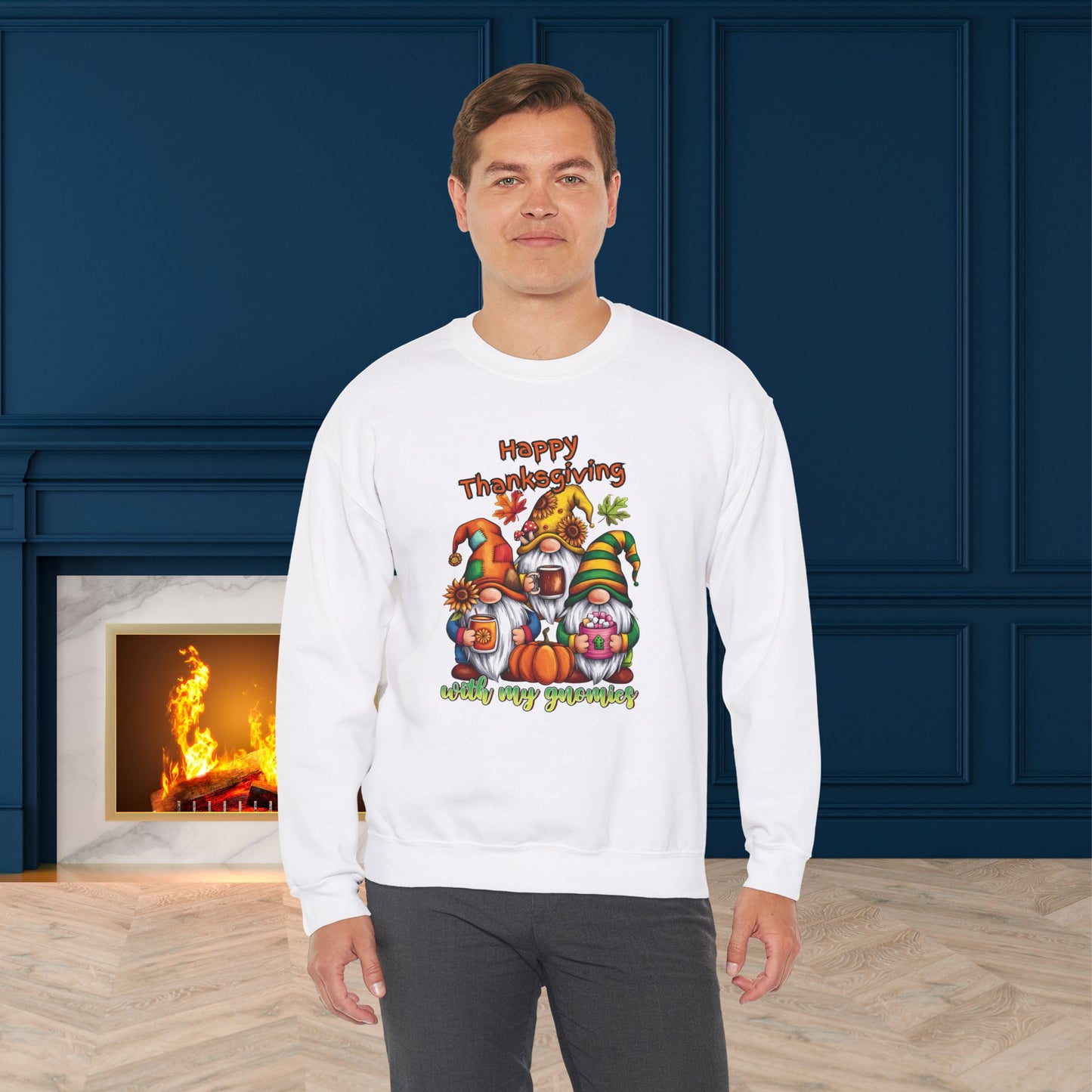 Happy Thanksgiving  With My Gnomies Sweatshirt, HappyThanksgiving Sweatshirt - Unisex Heavy Blend, Happy Thanksgiving2024 Sweatshirt, Thanksgiving Gift, Festive Sweatshirt.