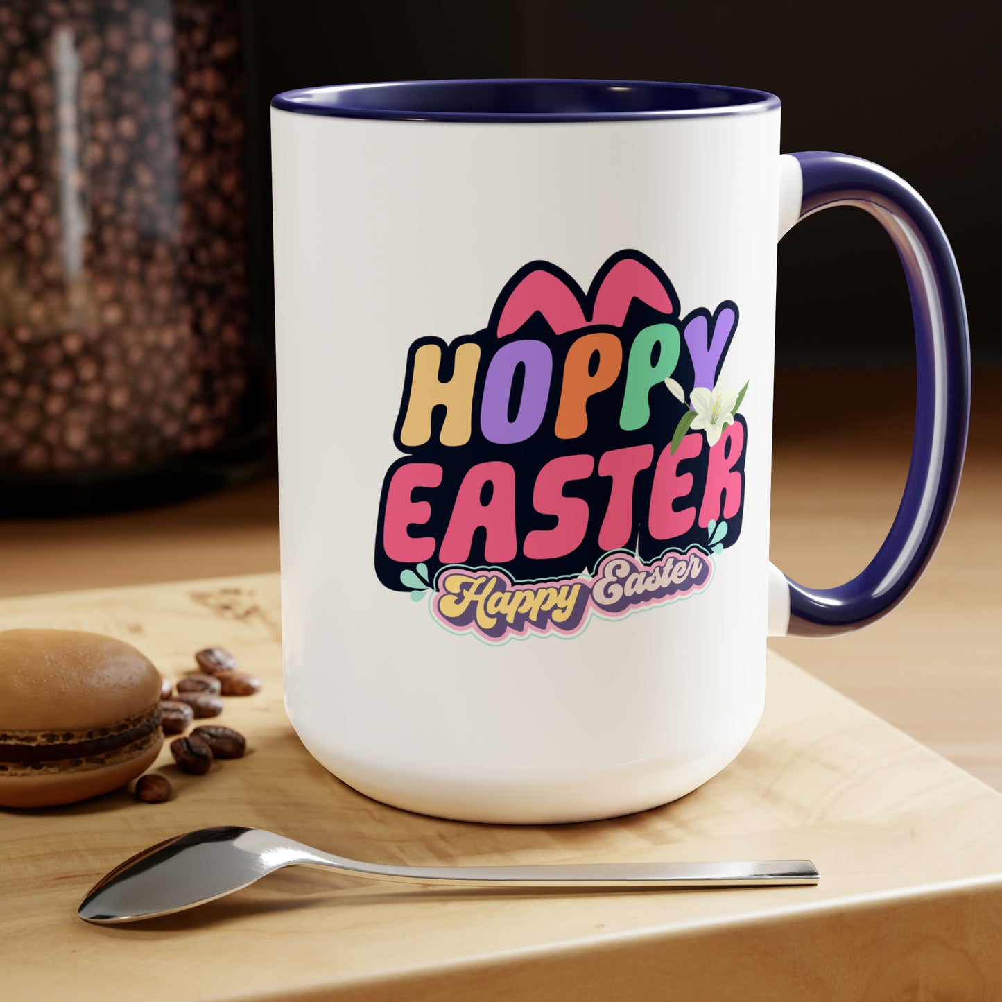 Happy EasterTwo-Tone Coffee Mugs, 15oz