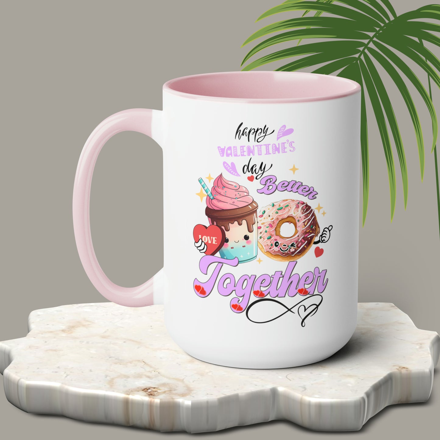 Happy valentines day Two-Tone Coffee Mugs, 15oz