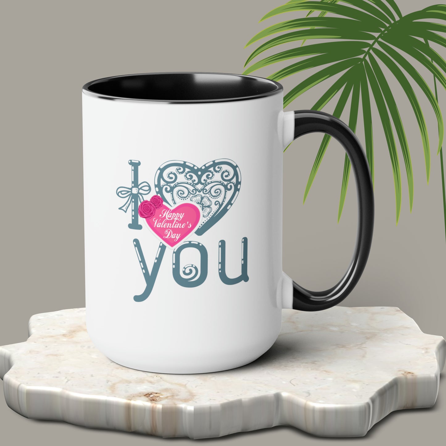 Happy valentines day Two-Tone Coffee Mugs, 15oz