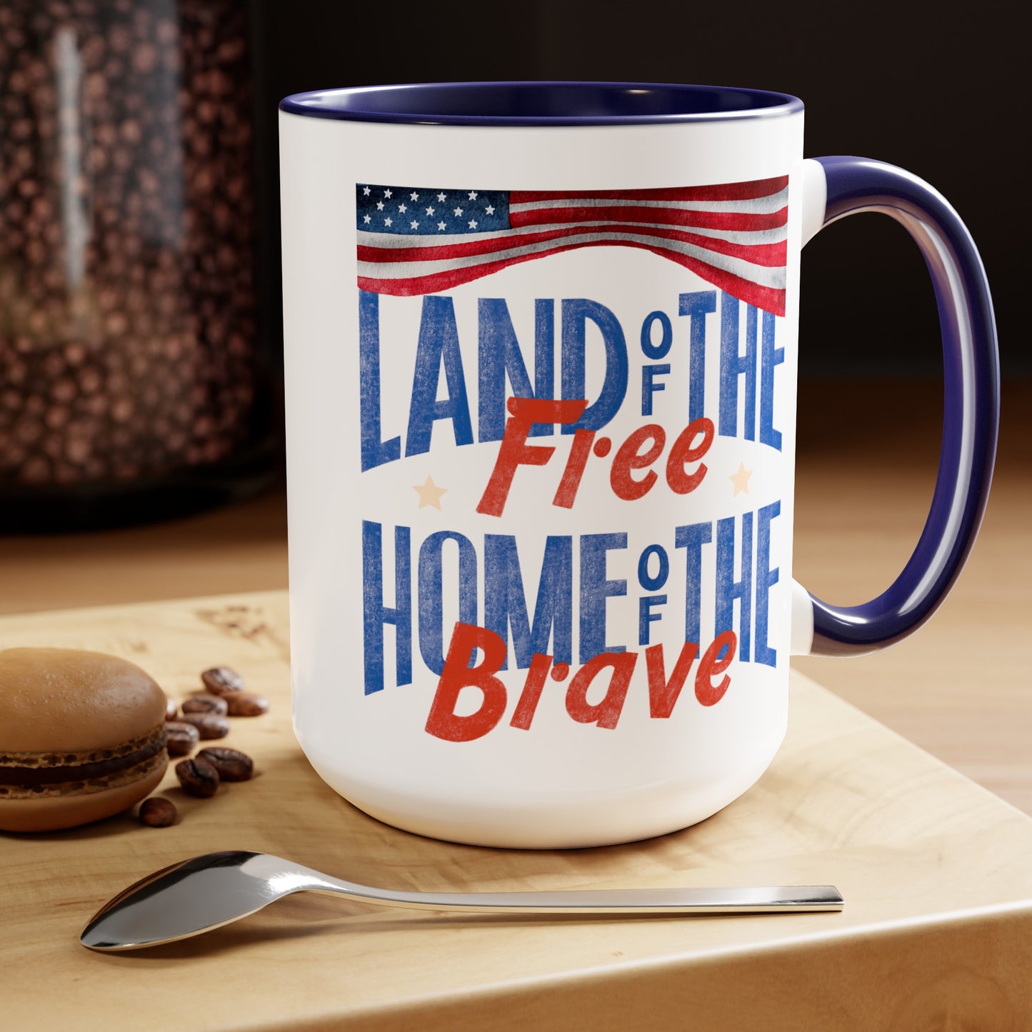 Happy 4th Of July Two -Tone Coffee Mug.15oz.