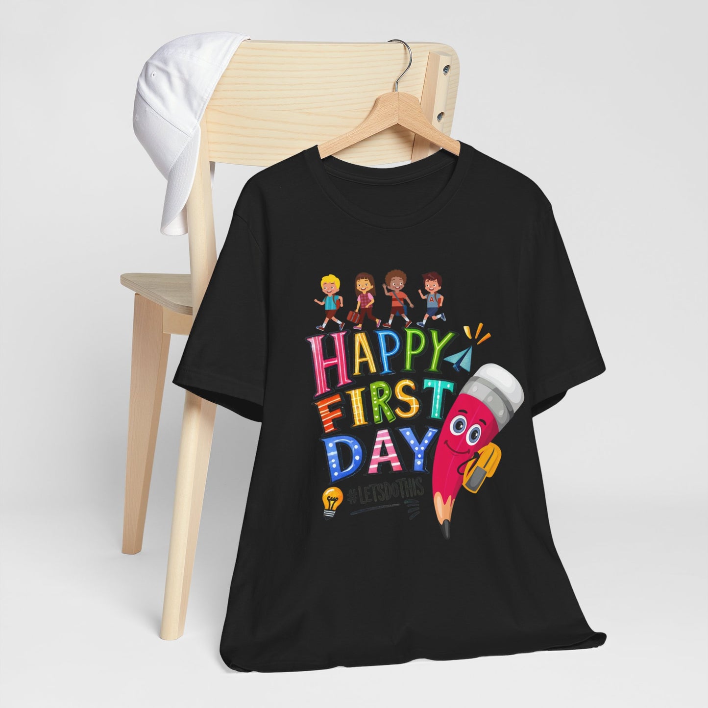 Happy First day T-Shirt, Hello Teacher T-Shirt, Back To School T-Shirt, Teach Love Inspire Teacher Shirt, Teacher Back To school unisex jersey short sleeve.First Day Vibes T-Shirt.