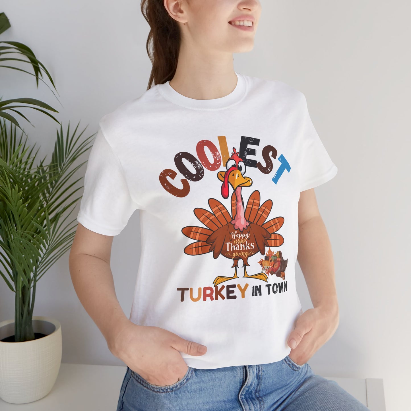 Coolest Turkey InTown T-shirt, Happy Thanksgiving T-shirt, Happy thanksgiving 2024 T-shirt, Thanksgiving Gift,Turkey Shirt, Family Thanksgiving, Holiday Outfit.