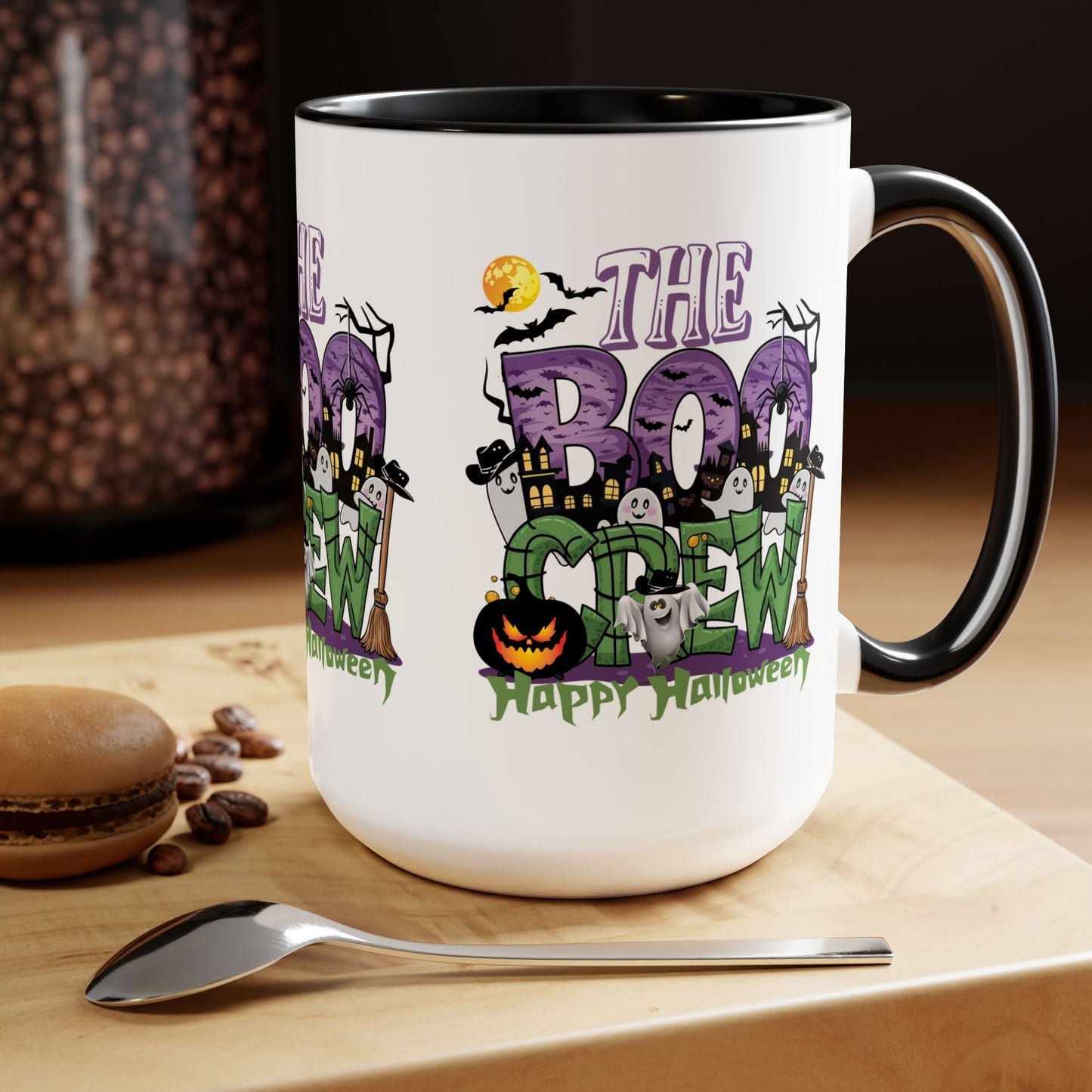 The Boo Crew Happy Halloween Coffee Mug,  Let's Go Halloween Coffee Mug, Trick or Treat Halloween Coffee Mug, Cute Skeleton Coffee Mug, Spooky Season Halloween Coffee Mug.