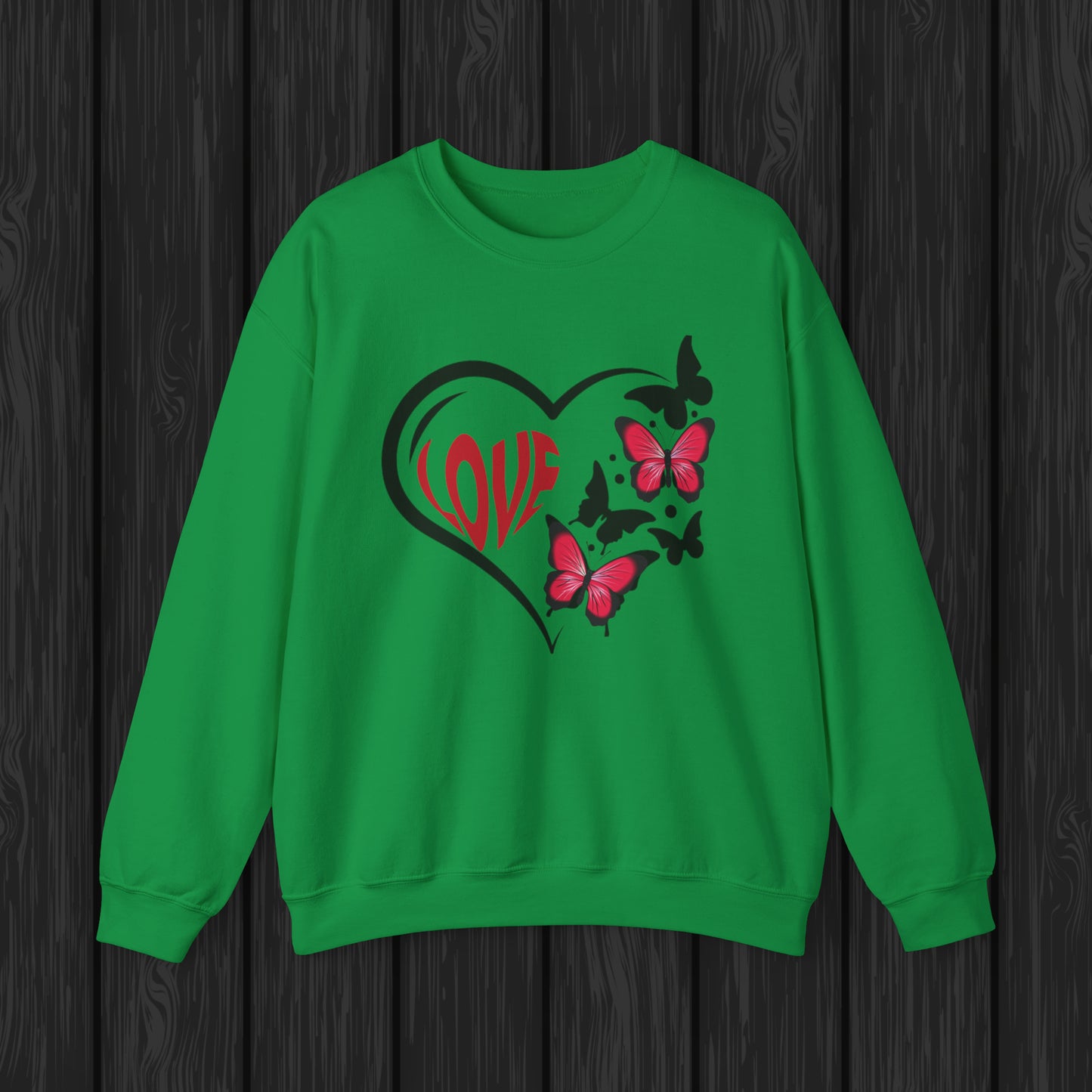 Happy valentines day butterfly heart shape Unisex Heavy Blend™ Crewneck Sweatshirt