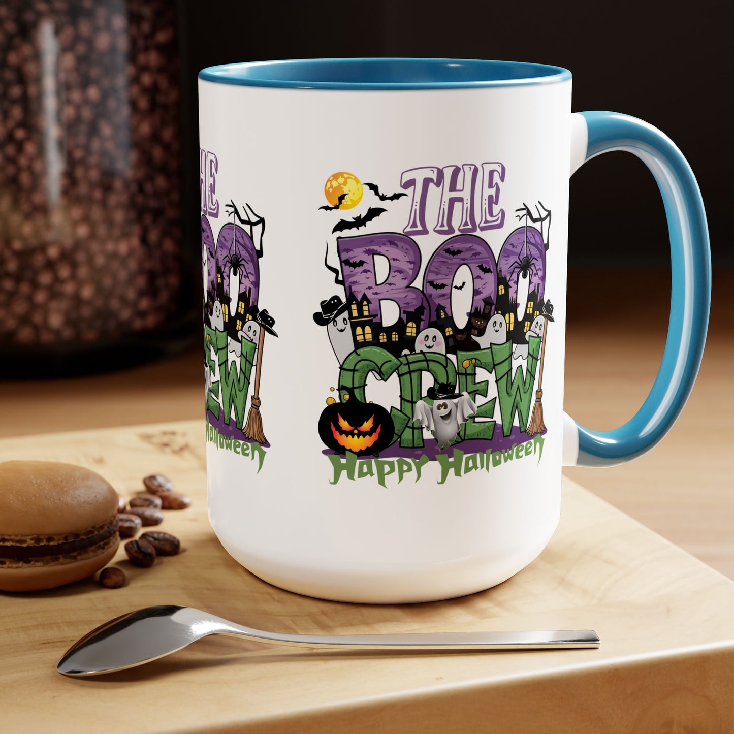 The Boo Crew Happy Halloween Coffee Mug,  Let's Go Halloween Coffee Mug, Trick or Treat Halloween Coffee Mug, Cute Skeleton Coffee Mug, Spooky Season Halloween Coffee Mug.