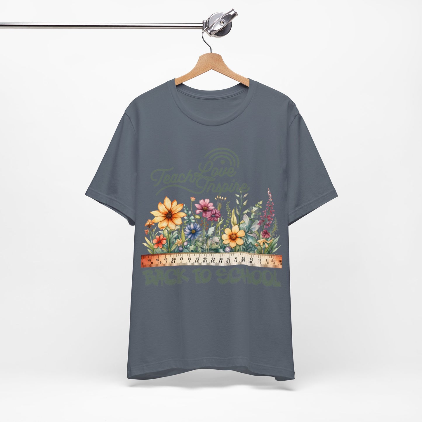 Love Teach Inspire T-Shirt, Back To School T-Shirt, Teacher Back To school unisex jersey short sleeve.First Day Vibes T-Shirt.