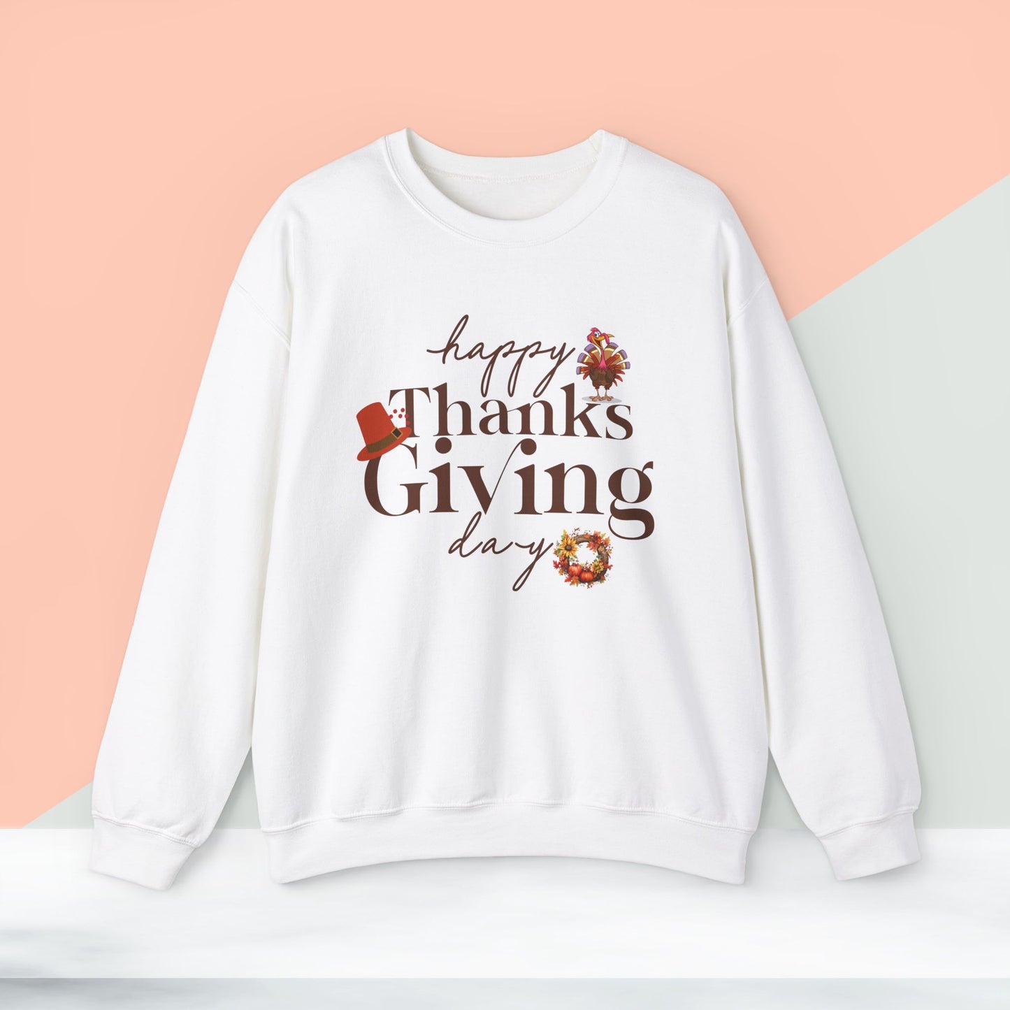 Thanksgiving Sweatshirt, HappyThanksgiving Sweatshirt - Unisex Heavy Blend, Happy Thanksgiving2024 Sweatshirt, Thanksgiving Gift, Festive Sweatshirt.