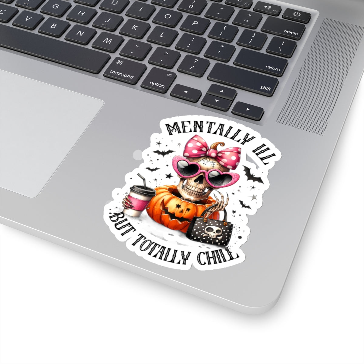 Mentally Ill But Totally Chill Kiss-Cut Stickers, Spooky Kiss-Cut Stickers, Happy Halloween Kiss-Cut Stickers, Spooky Season Kiss-Cut Stickers, Cute Cat Halloween Kiss-Cut Stickers.