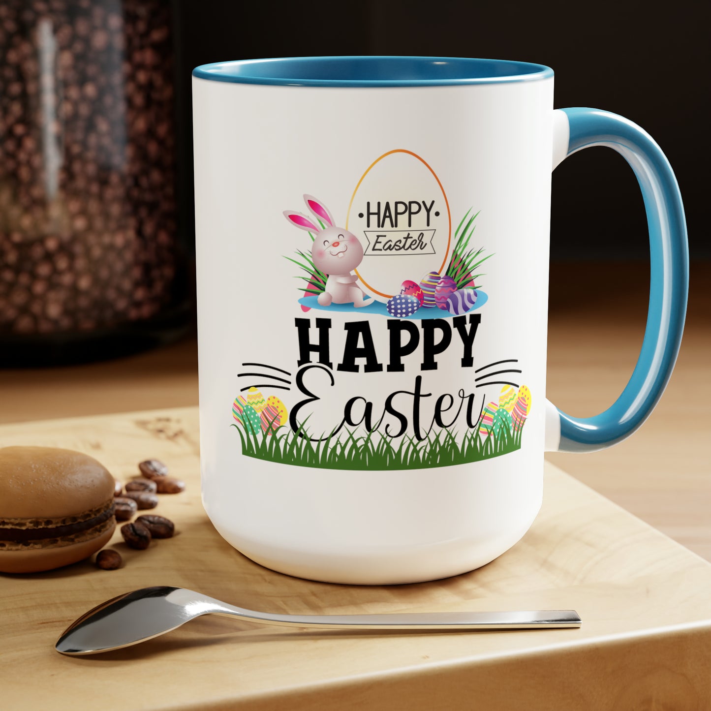 Happy Easter Two-Tone Coffee Mugs, 15oz