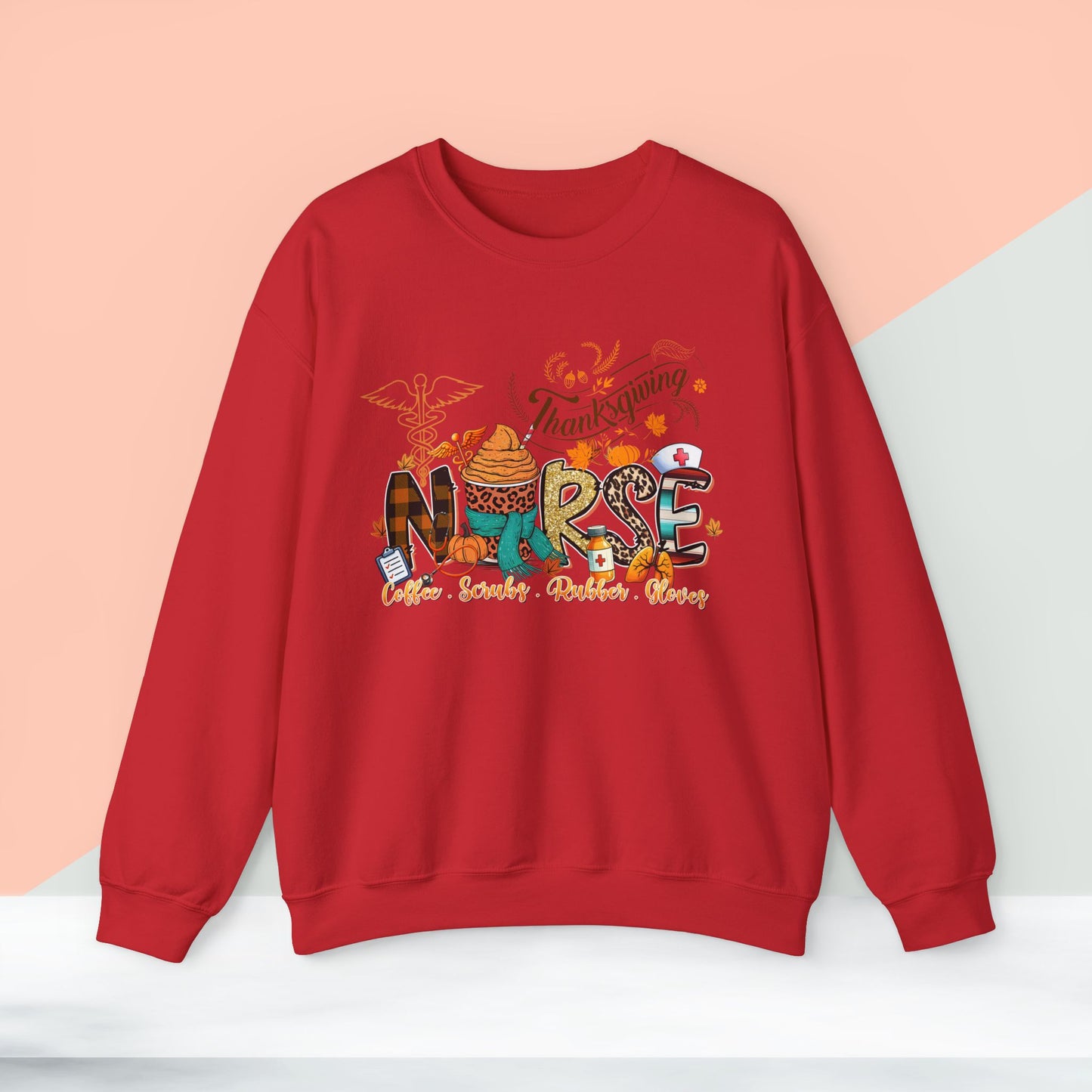 Nurse Thanksgiving Sweatshirt, HappyThanksgiving Sweatshirt - Unisex Heavy Blend, Happy Thanksgiving2024 Sweatshirt, Thanksgiving Gift, Festive Sweatshirt.