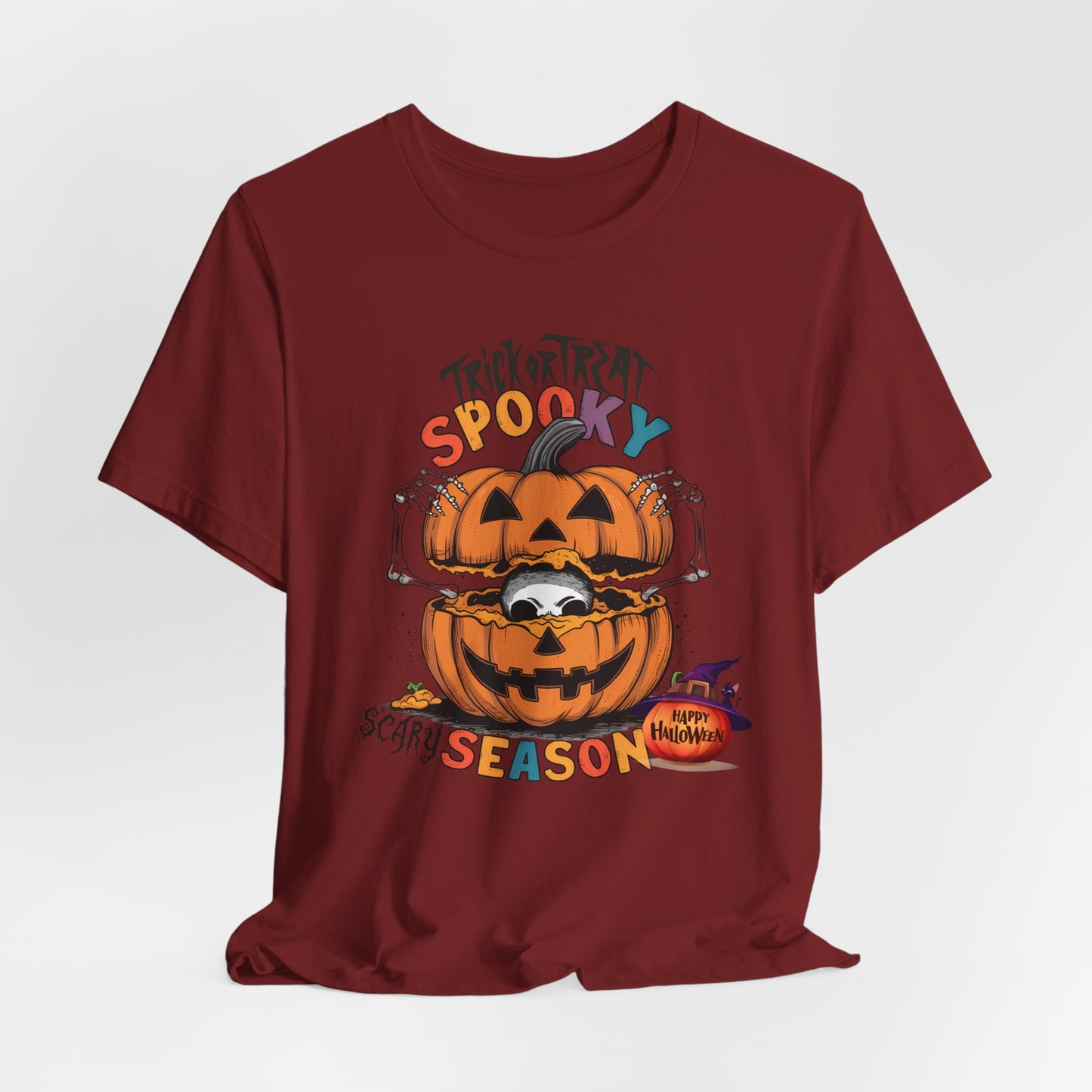 Spooky Scary Season T-shirt, Happy Halloween Skeleton T-shirt, Happy Halloween T-shirt, Trick Or Treat T-shirt, Halloween T-shirt, Cool Halloween T-shirt, Spooky T-shirt,
