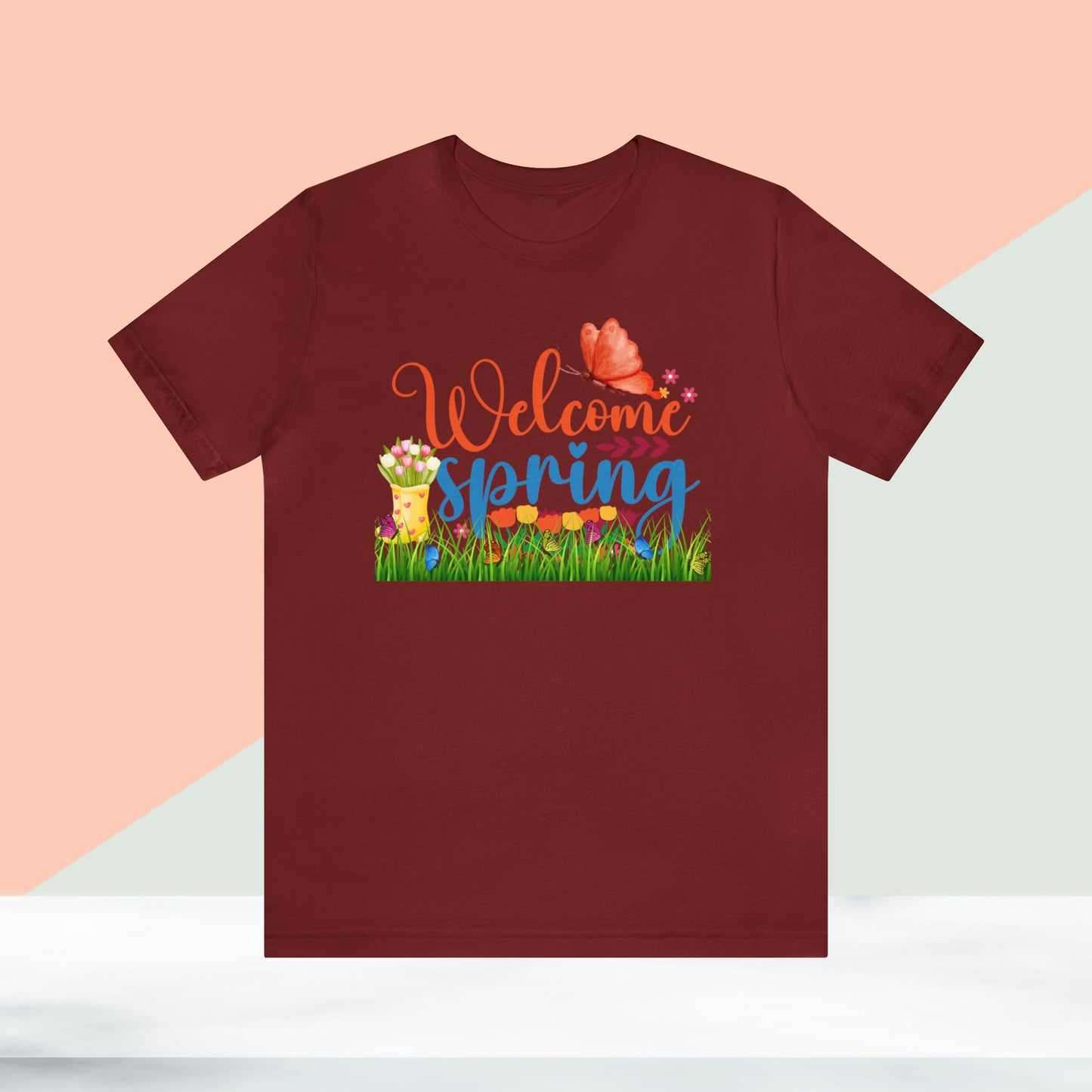 Welcome Spring Unisex T-shirt, Spring Vibes Trendy Shirt.