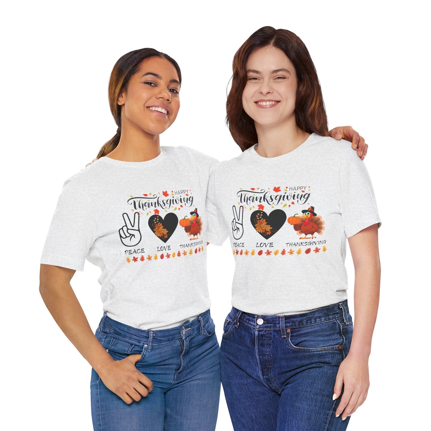 Peace Love Thanksgiving T-shirt, Happy Thanksgiving T-shirt, Happy thanksgiving 2024 T-shirt, Thanksgiving Gift,Turkey Shirt, Family Thanksgiving, Holiday Outfit.