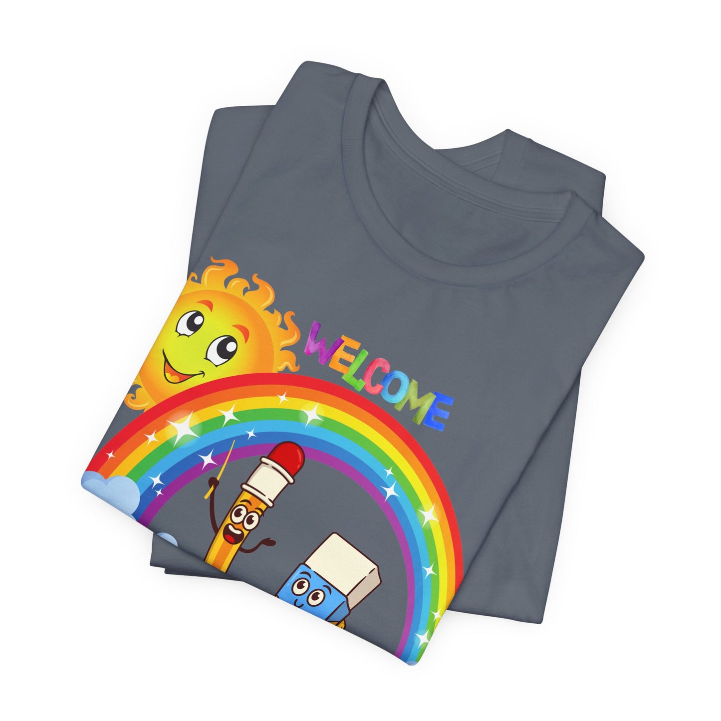 Welcome Back To School T-Shirt, Hello Teacher T-Shirt, Back To School T-Shirt, Teach Love Inspire Teacher Shirt, Teacher Back To school unisex jersey short sleeve.First Day Vibes T-Shirt.