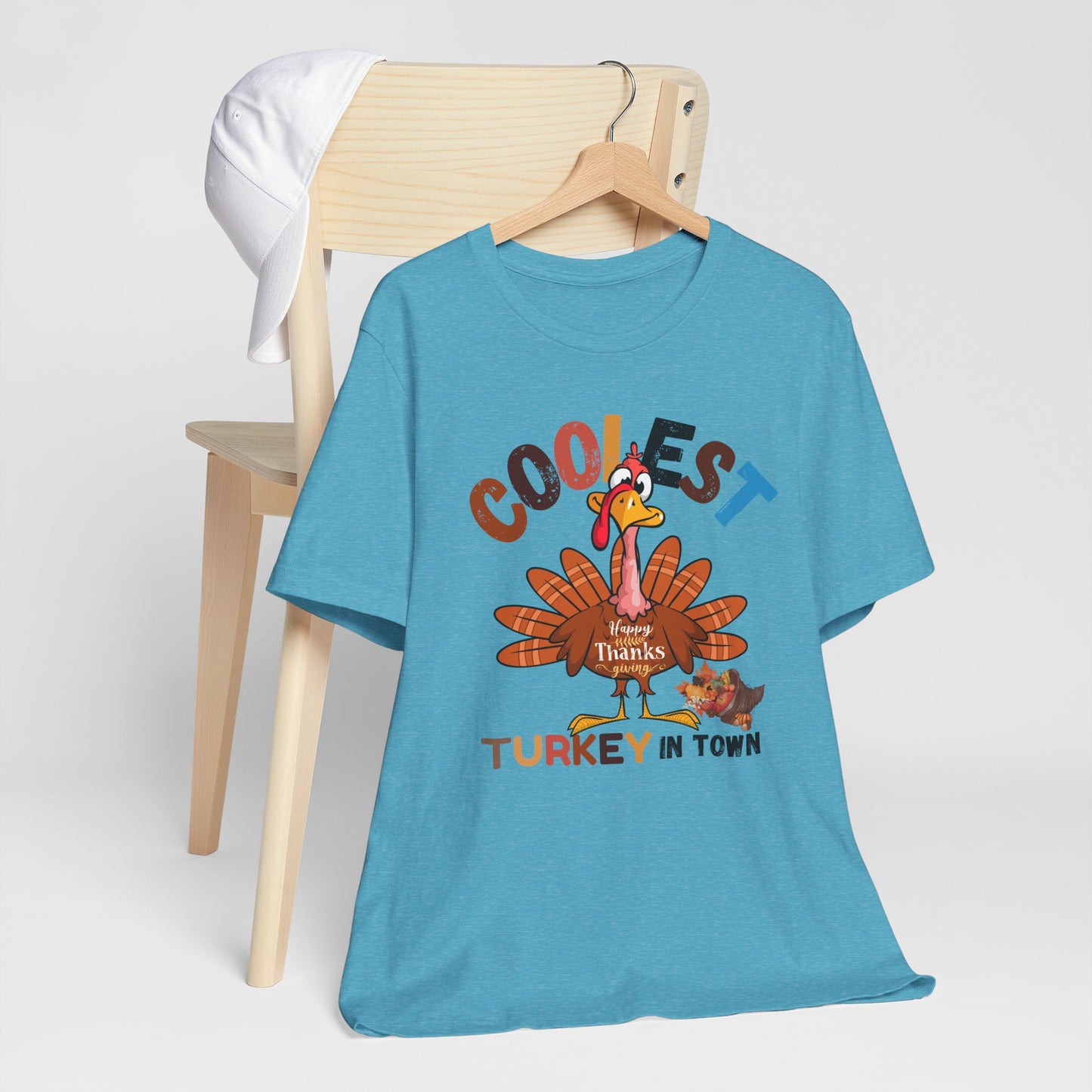 Coolest Turkey InTown T-shirt, Happy Thanksgiving T-shirt, Happy thanksgiving 2024 T-shirt, Thanksgiving Gift,Turkey Shirt, Family Thanksgiving, Holiday Outfit.