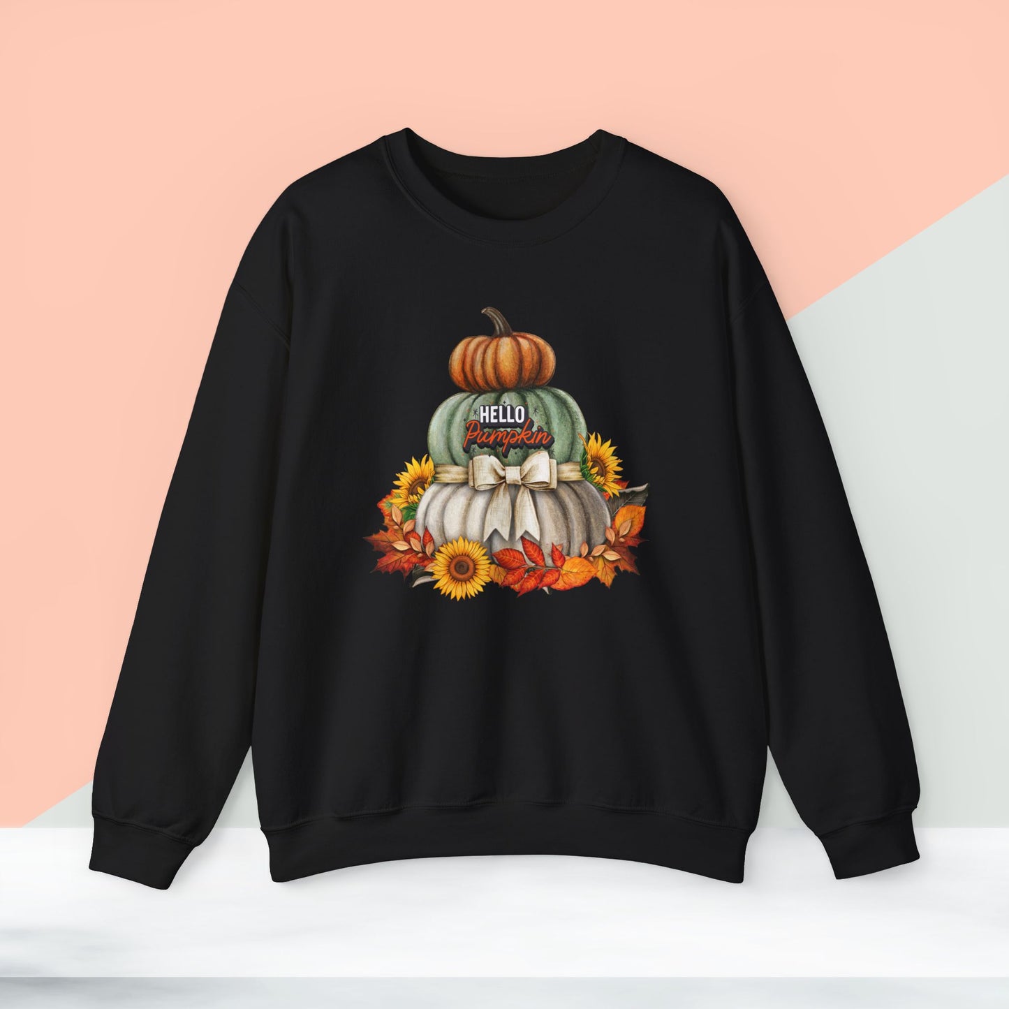 Hello Pumpkin Thanksgiving Turkey Sweatshirt - Unisex Heavy Blend, Happy Thanksgiving2024 Sweatshirt, Thanksgiving Gift, Festive Sweatshirt.