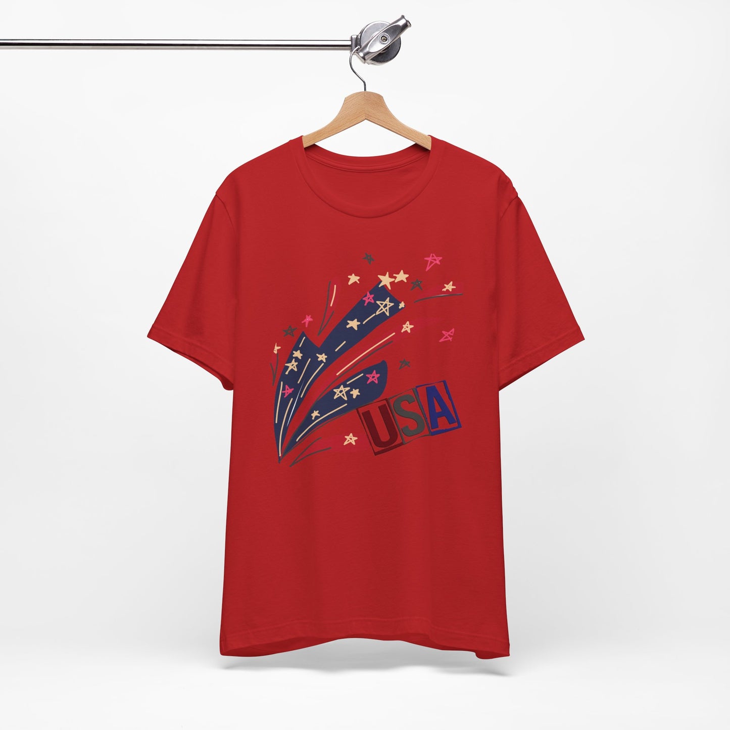 4th of July T-shirt, Red White Blue T-Shirt, Fourth of July unisex jersey short sleeve.