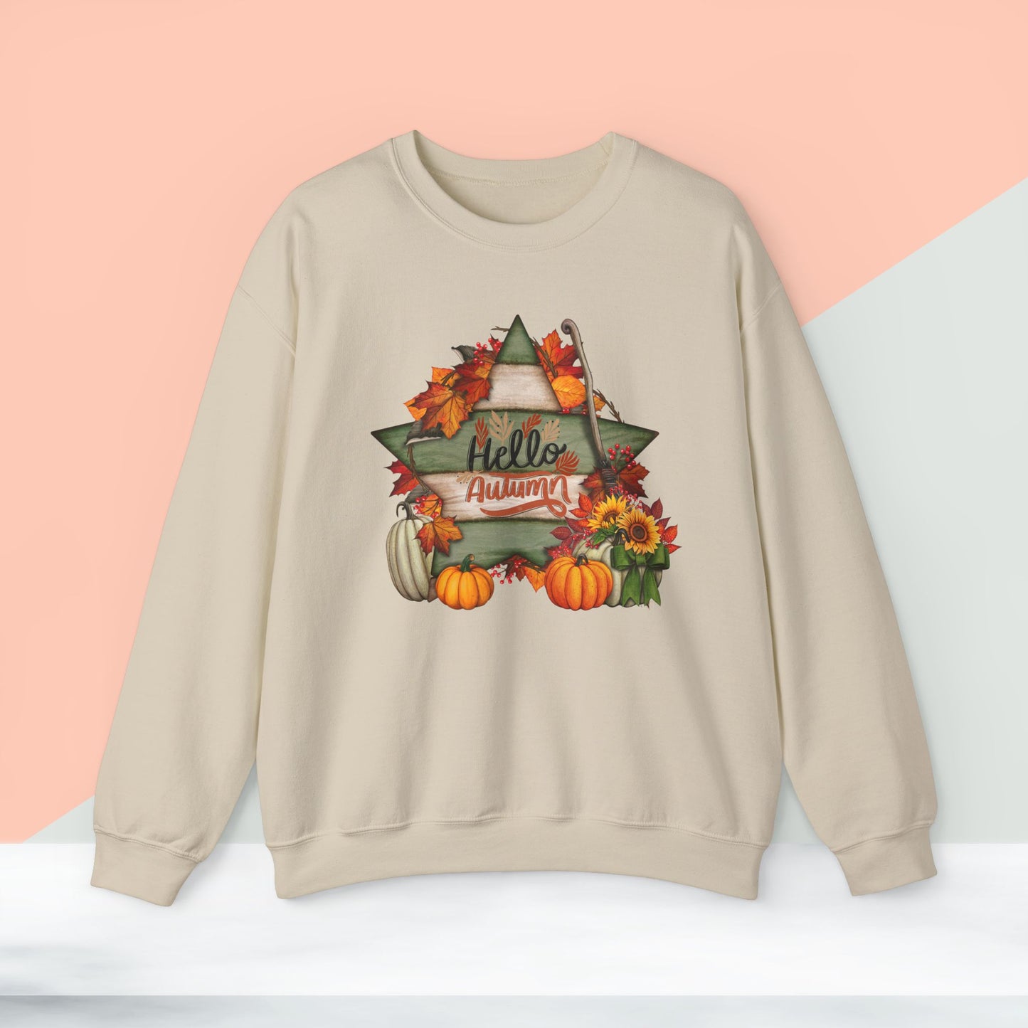 Hello Autumn Thanksgiving  Sweatshirt - Unisex Heavy Blend, Happy Thanksgiving2024 Sweatshirt, Thanksgiving Gift, Festive Sweatshirt.