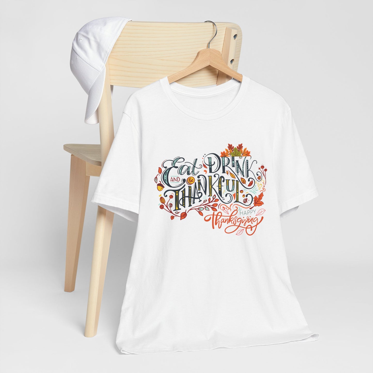 Eat Drink & Thankful T-shirt, Happy Thanksgiving T-shirt, Happy thanksgiving 2024 T-shirt, Thanksgiving Gift,Turkey Shirt, Family Thanksgiving, Holiday Outfit.