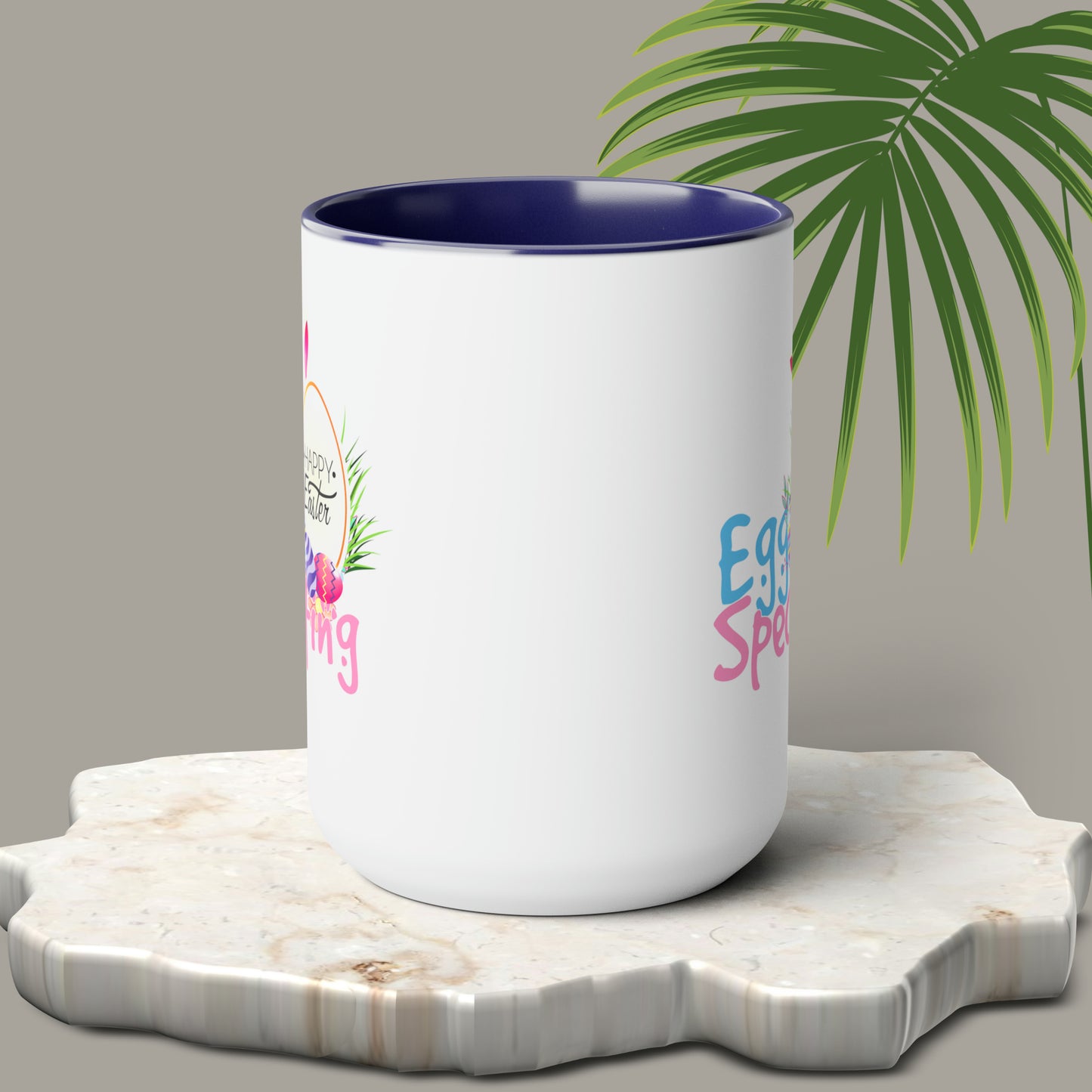 Happy Easter Two-Tone Coffee Mugs, 15oz