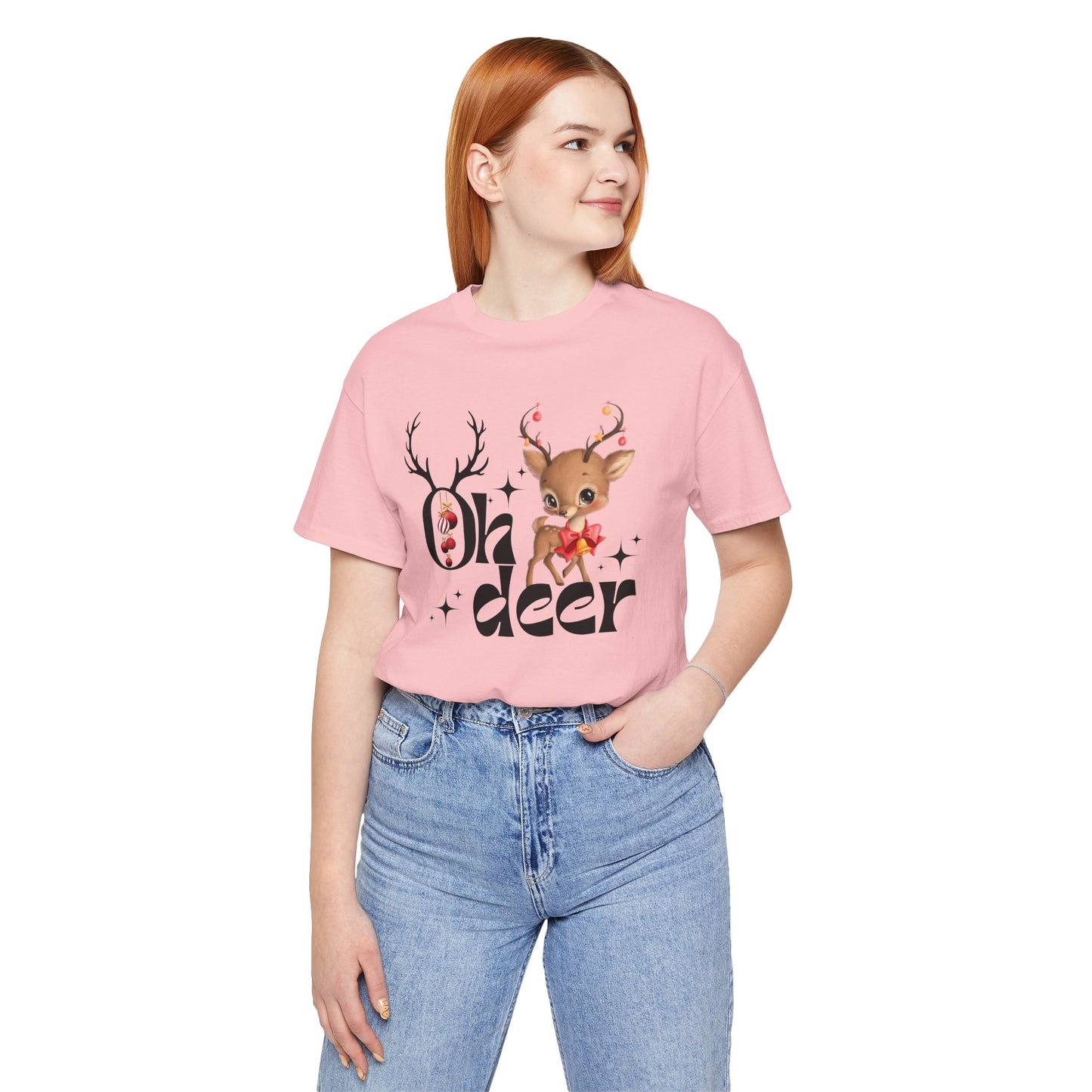 Oh Deer Unisex Tee, Christmas Shirt, Christmas Outfit, Merry Christmas T-shirt, Merry Christmas 2024 T-shirt, Christmas Gift, Family Holiday Outfit.