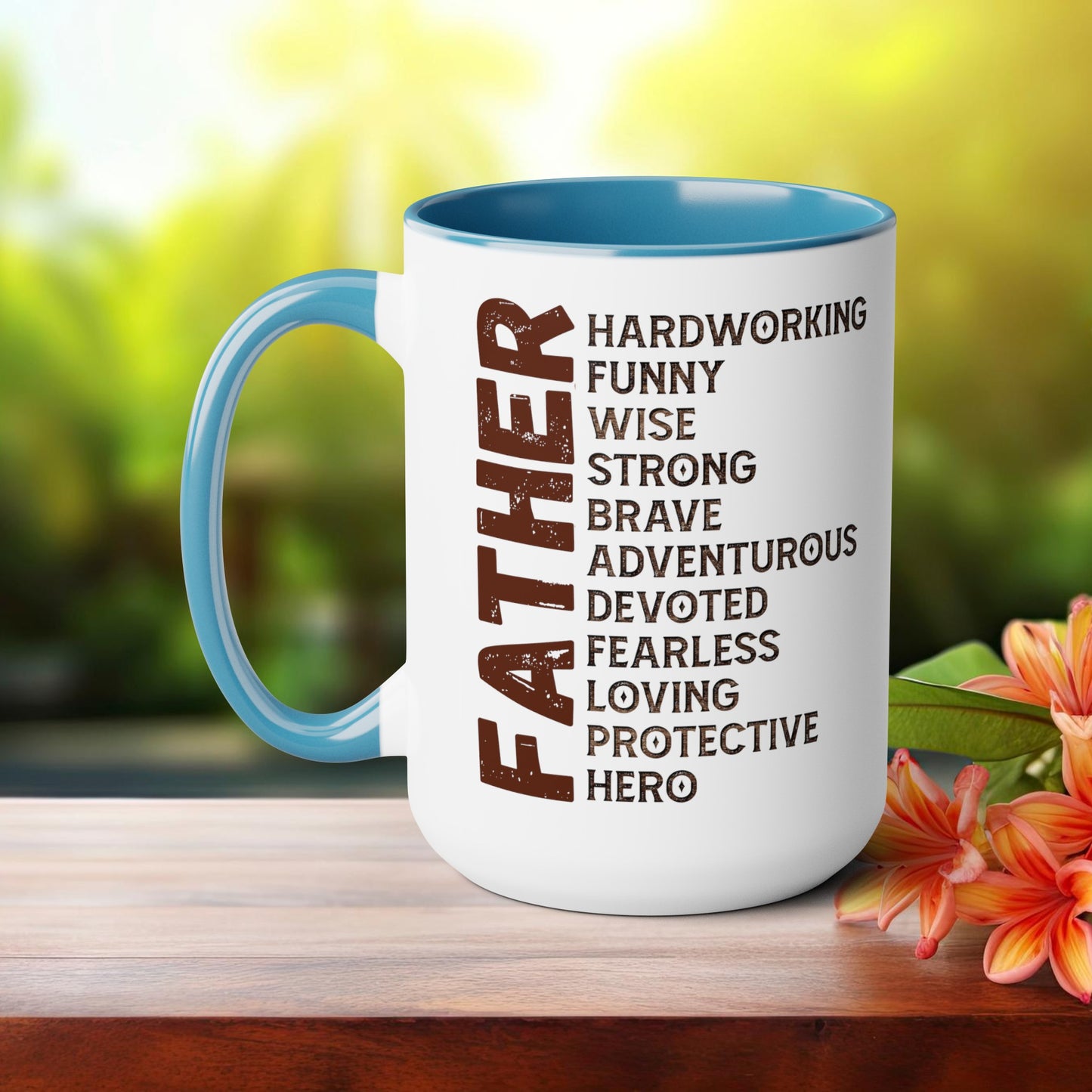 Happy father's dayTow-Tone Coffee Mug.15oz, Gift for Dad, Daddy's Coffee Mug