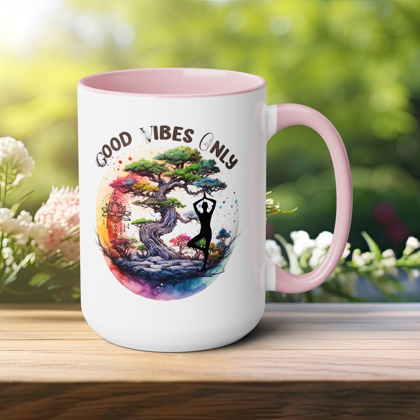 Good Vibes Only Yoga Coffee Mug, Cute Yoga Coffee Mug, Yoga lovers Coffee Mug, Yoga Instructor Gift, Gift For Yoga lover, Gift For Yogi.