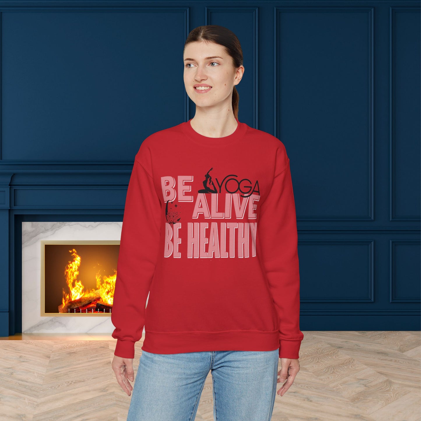 Be Alive Be Healthy Yoga unisex heavy blend crewneck sweatshirt,Yoga workout Sweatshirt,Yoga lovers Sweatshirt, Yoga Instructor Gift, Gym Sweatshirt, Gift For Yoga lovers, Gift For Yogi.