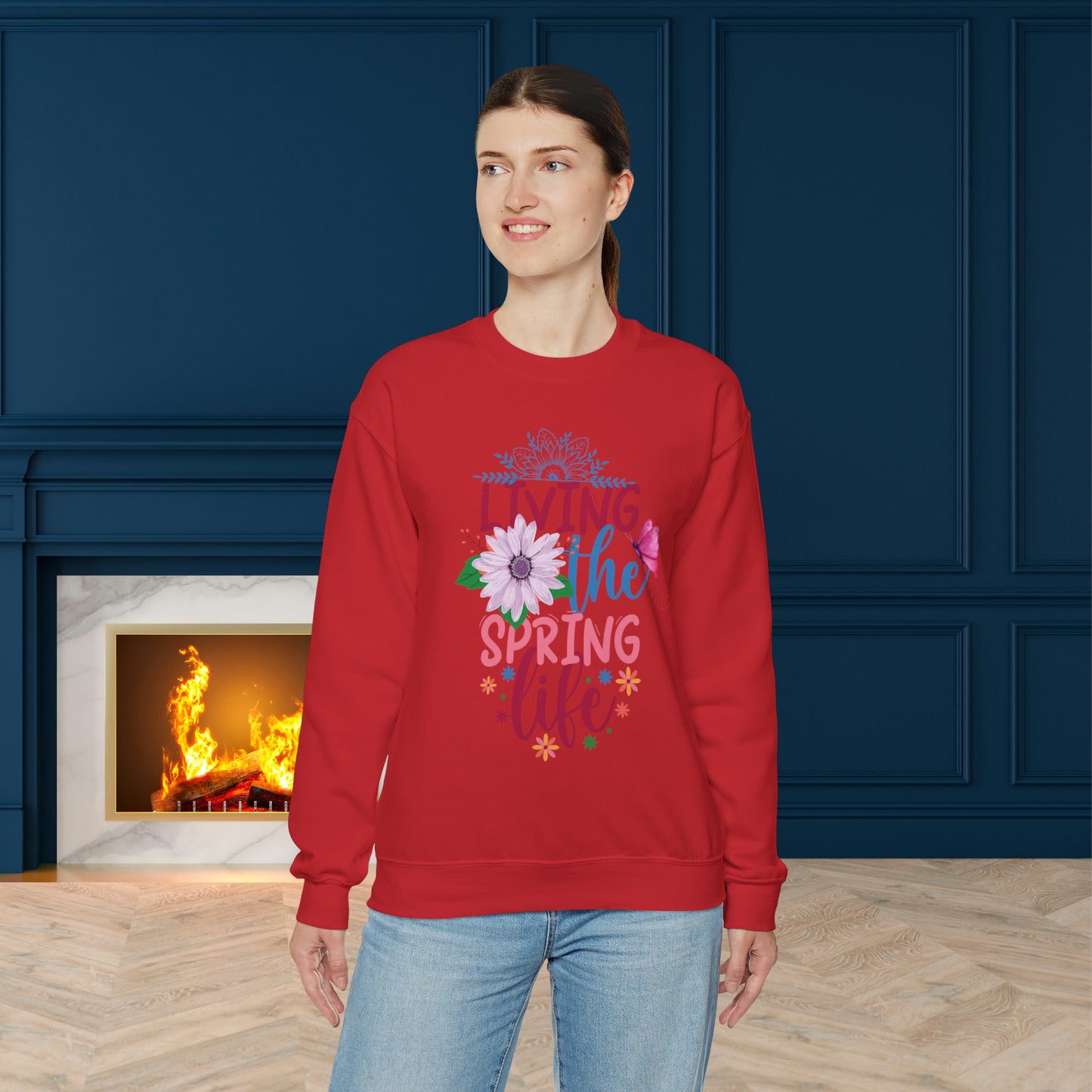 Living The Spring Time Unisex Crewneck Sweatshirt