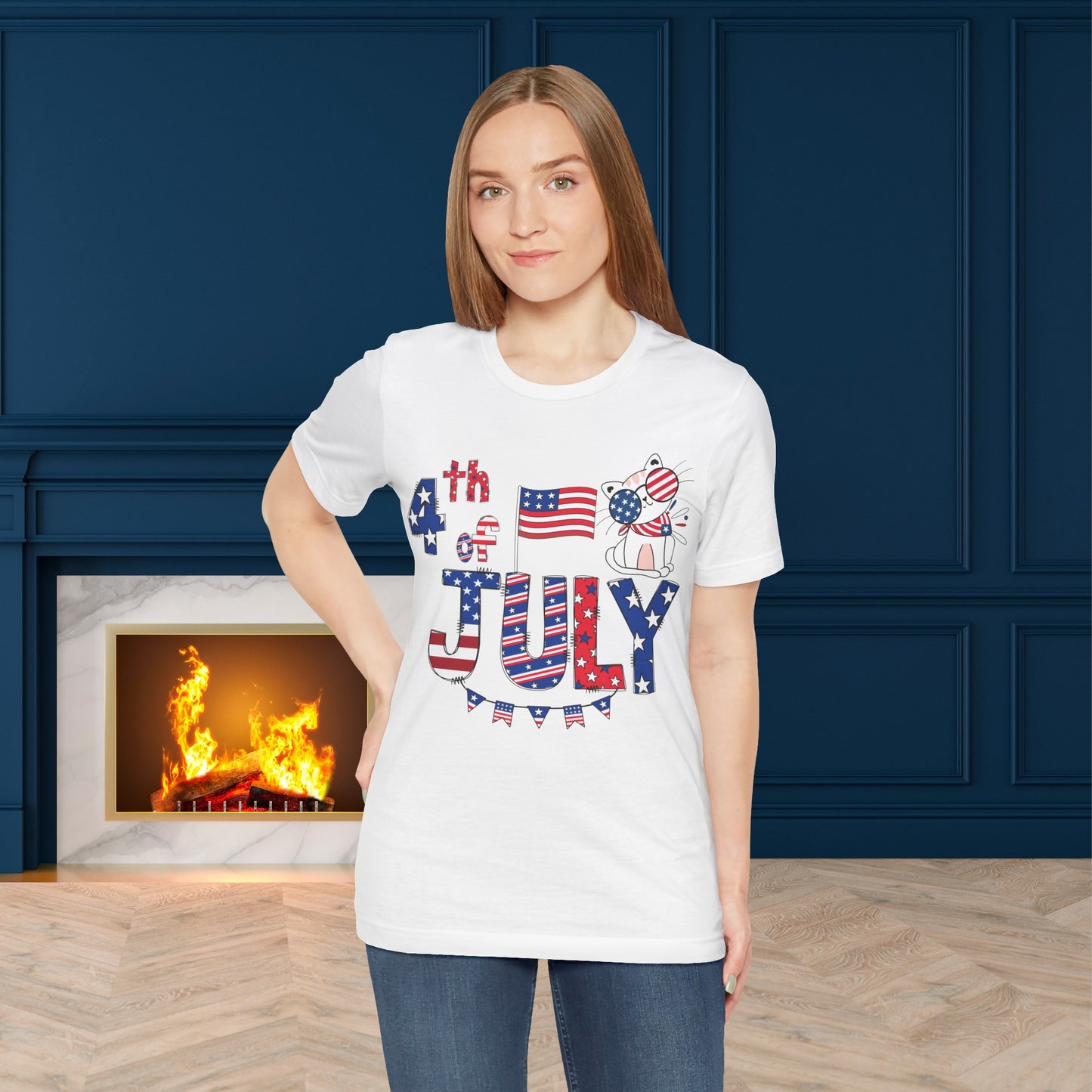 4th of July T-shirt, Red White Blue T-Shirt, Fourth of July unisex jersey short sleeve.