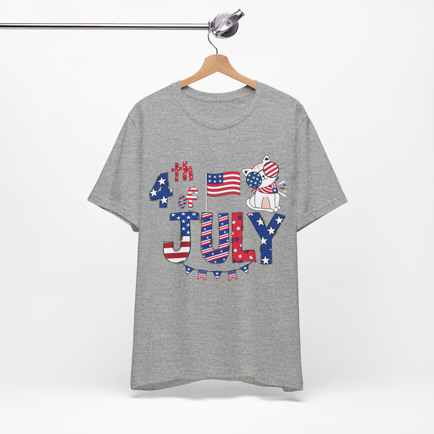 4th of July T-shirt, Red White Blue T-Shirt, Fourth of July unisex jersey short sleeve.