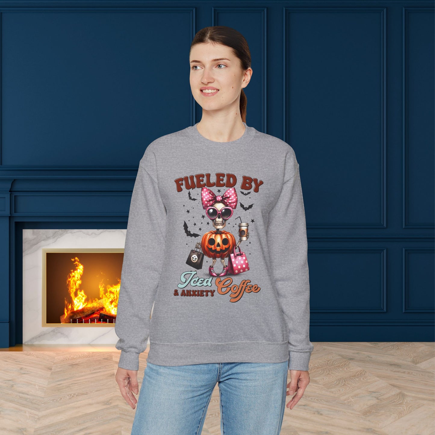 Halloween Sweatshirt, Happy Halloween Sweatshirt - Unisex Heavy Blend Crewneck, Halloween Sweatshirt, Cute Spooky Ghost sweatshirt.