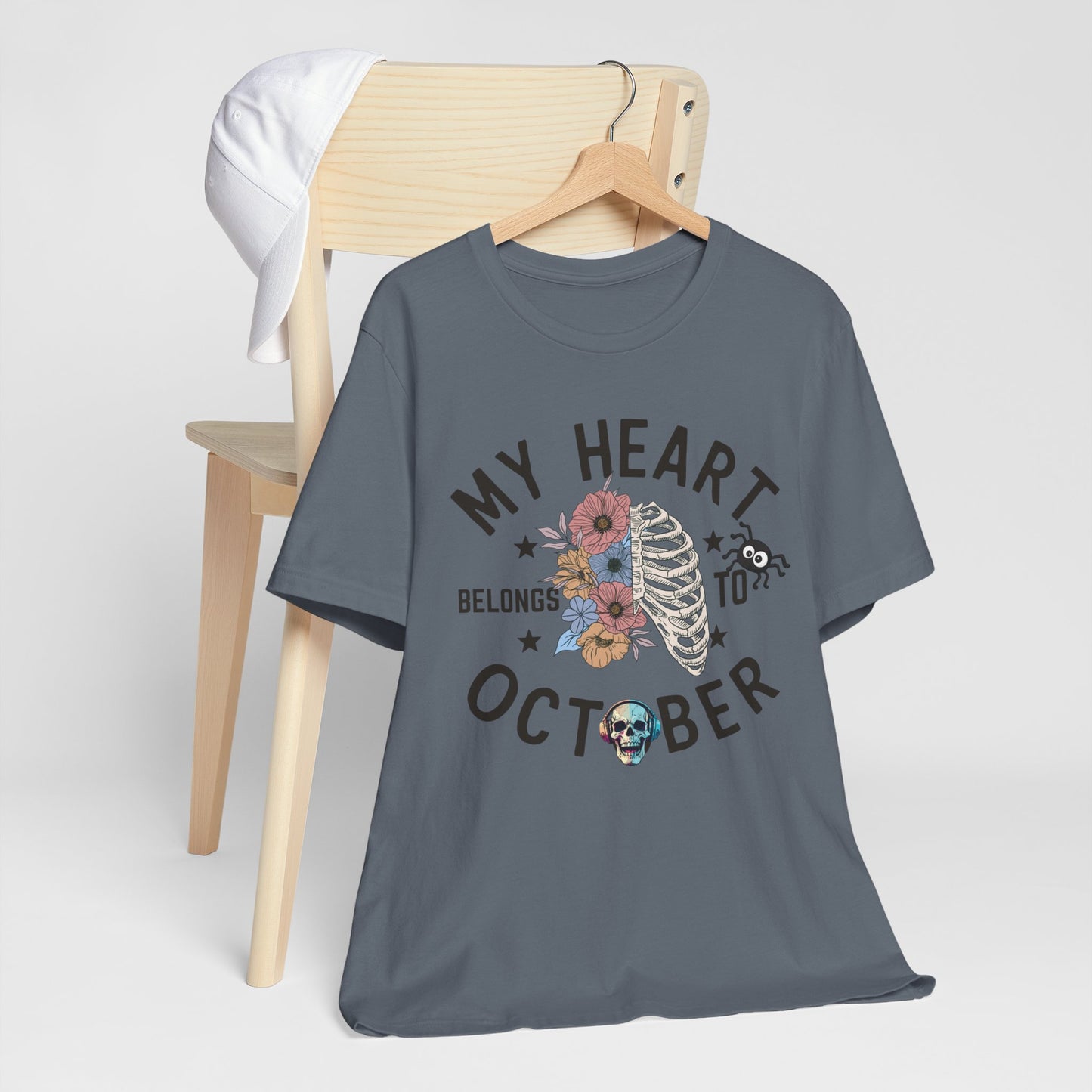 My Heart Belongs To October Halloween T-shirt, Happy Halloween T-shirt, Trick Or Treat T-shirt, Halloween T-shirt, Cool Halloween T-shirt, Spooky T-shirt,