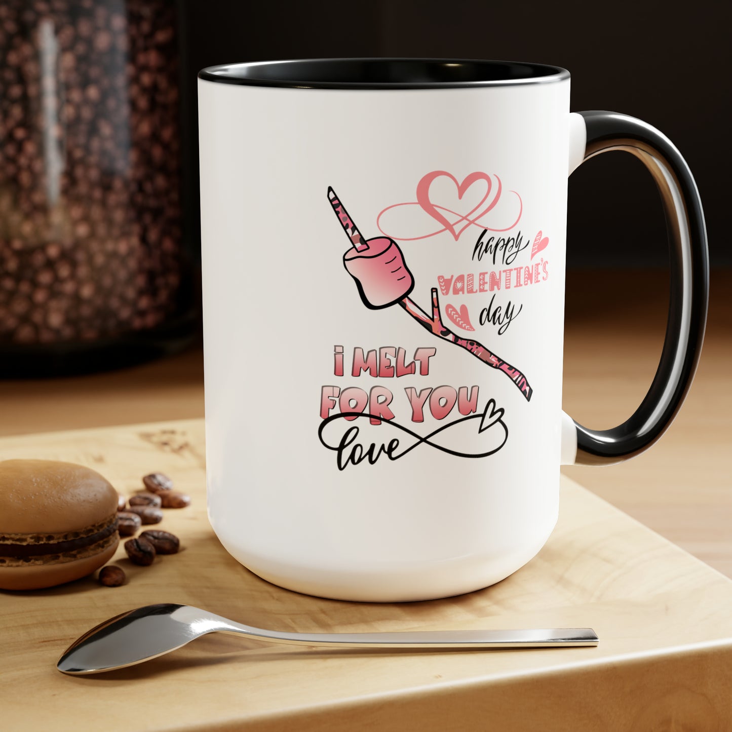 Happy valentines day Two-Tone Coffee Mugs, 15oz