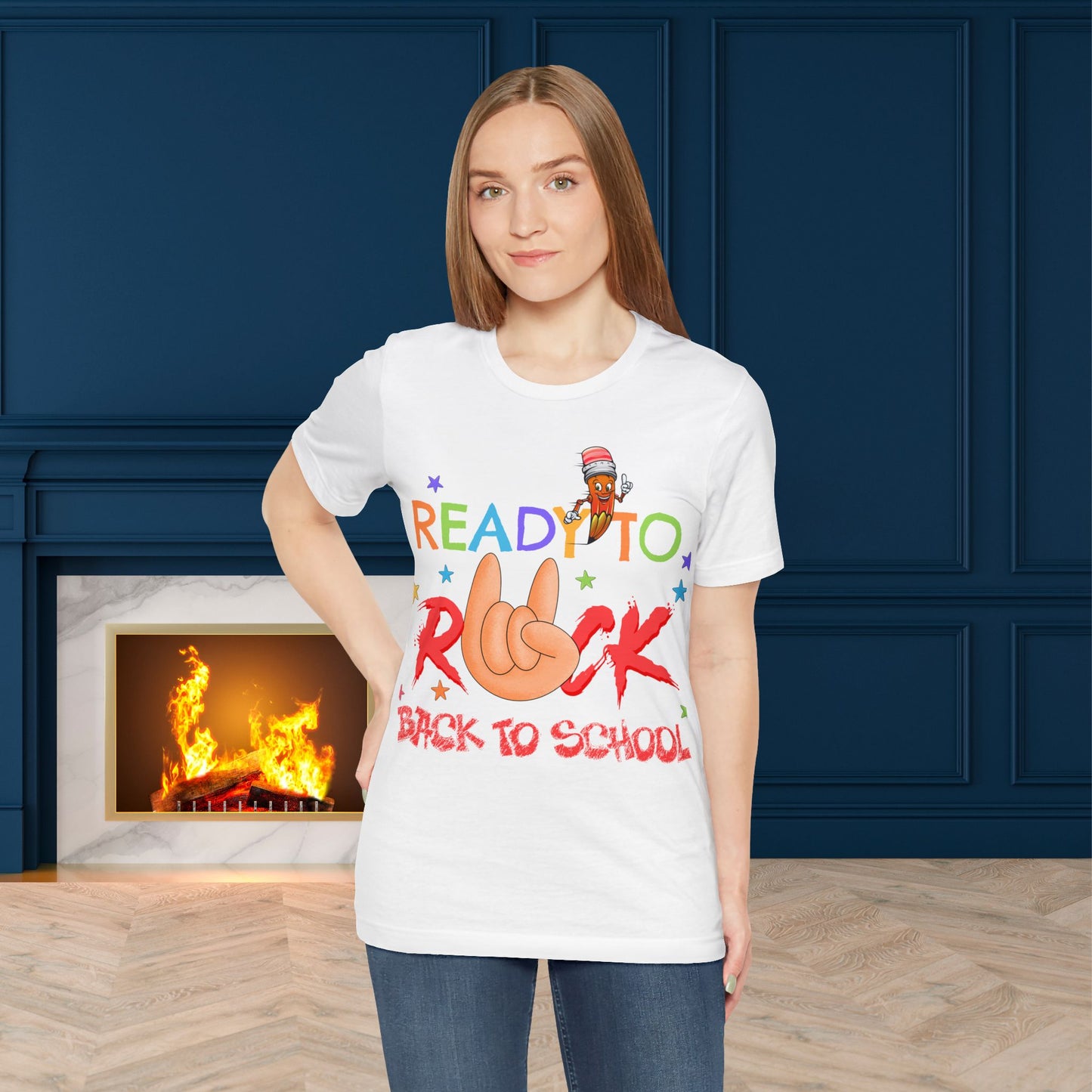 Ready To Rock T-Shirt, Back To School T-Shirt, Teach Love Inspire Teacher Shirt, Teacher Back To school unisex jersey short sleeve.First Day Vibes T-Shirt.