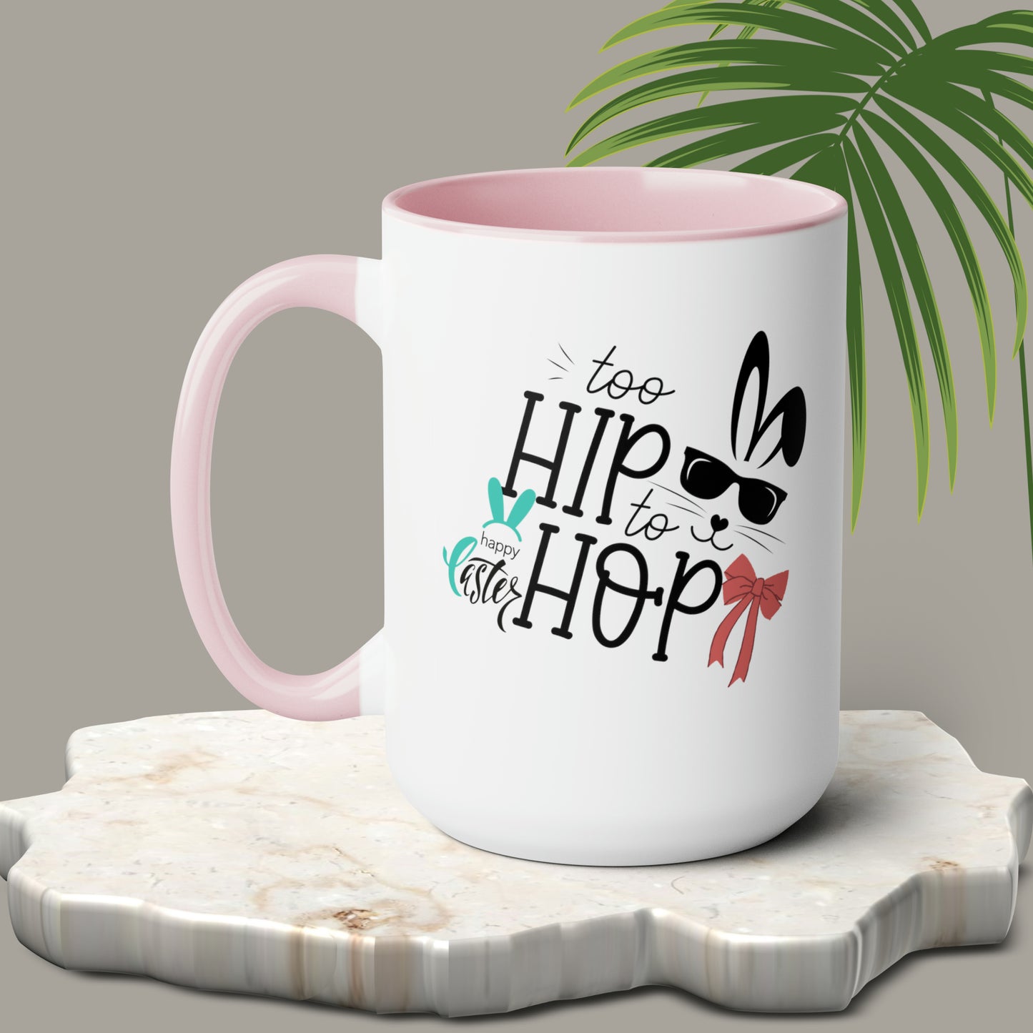 Too Hip To Hop Two-Tone Coffee Mugs, 15oz