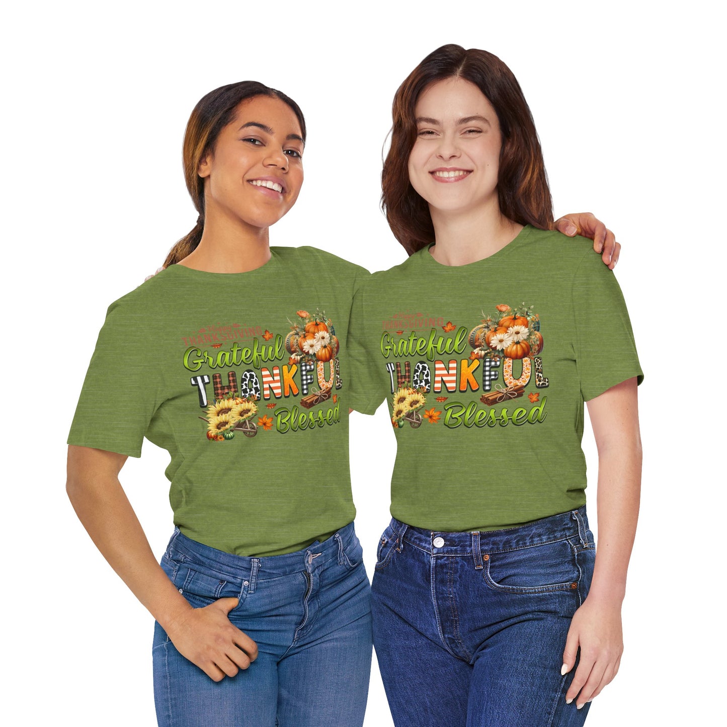 Grateful Thankful Blessed T-shirt, Happy Thanksgiving T-shirt, Happy thanksgiving 2024 T-shirt, Thanksgiving Gift,Turkey Shirt, Family Thanksgiving, Holiday Outfit.