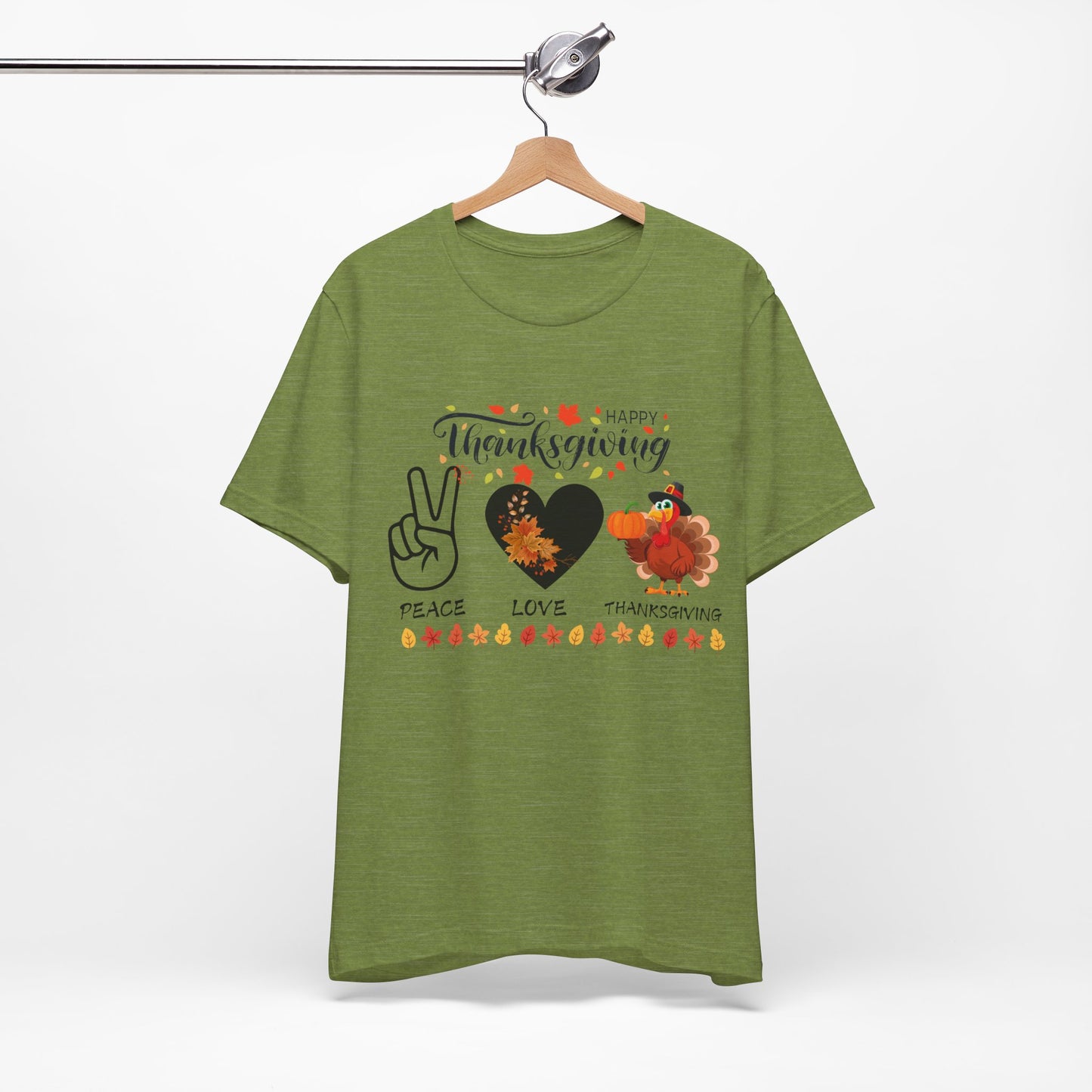 Peace Love Thanksgiving T-shirt, Happy Thanksgiving T-shirt, Happy thanksgiving 2024 T-shirt, Thanksgiving Gift,Turkey Shirt, Family Thanksgiving, Holiday Outfit.