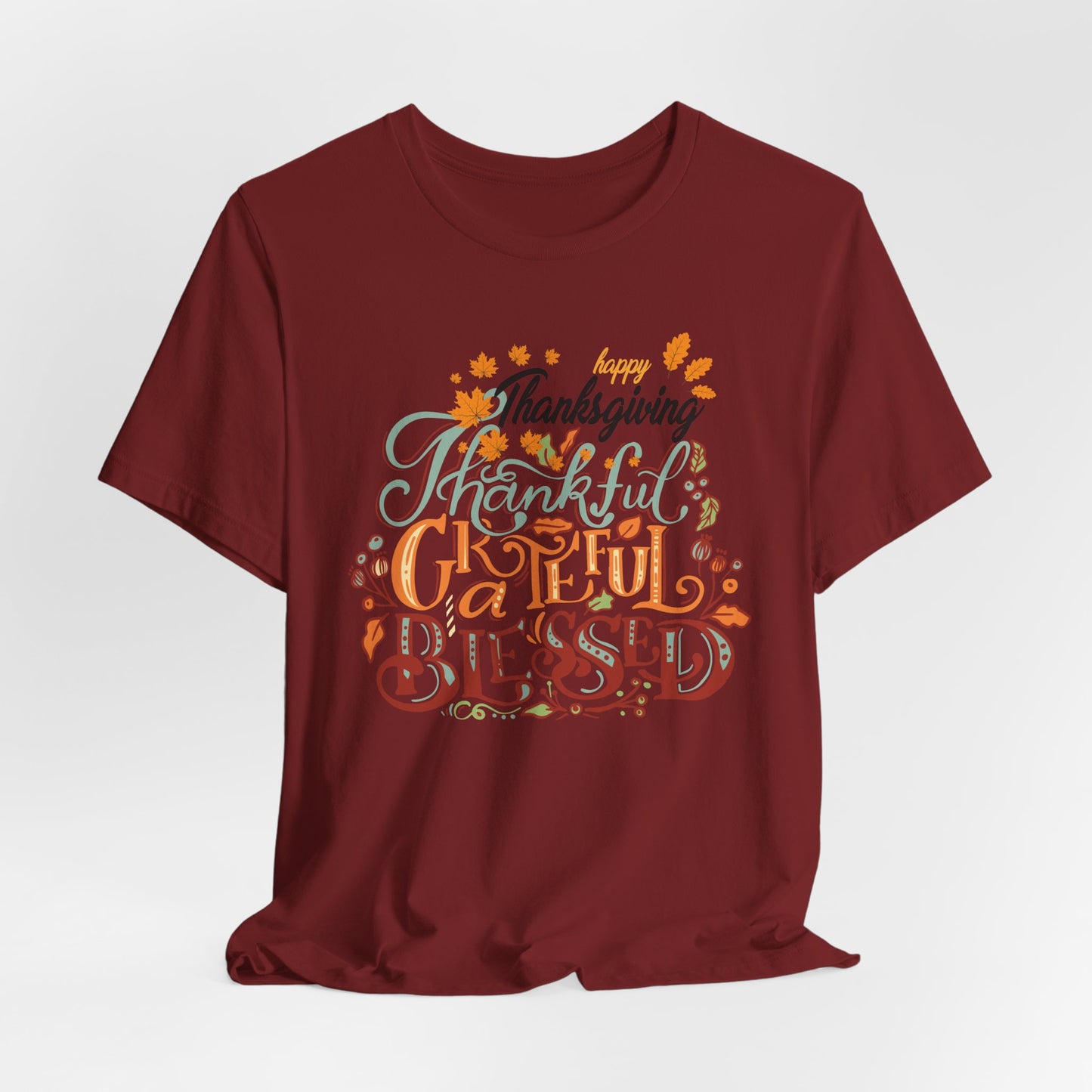 Thankful Grateful Blessed T-shirt, Happy Thanksgiving T-shirt, Happy thanksgiving 2024 T-shirt, Thanksgiving Gift,Turkey Shirt, Family Thanksgiving, Holiday Outfit.