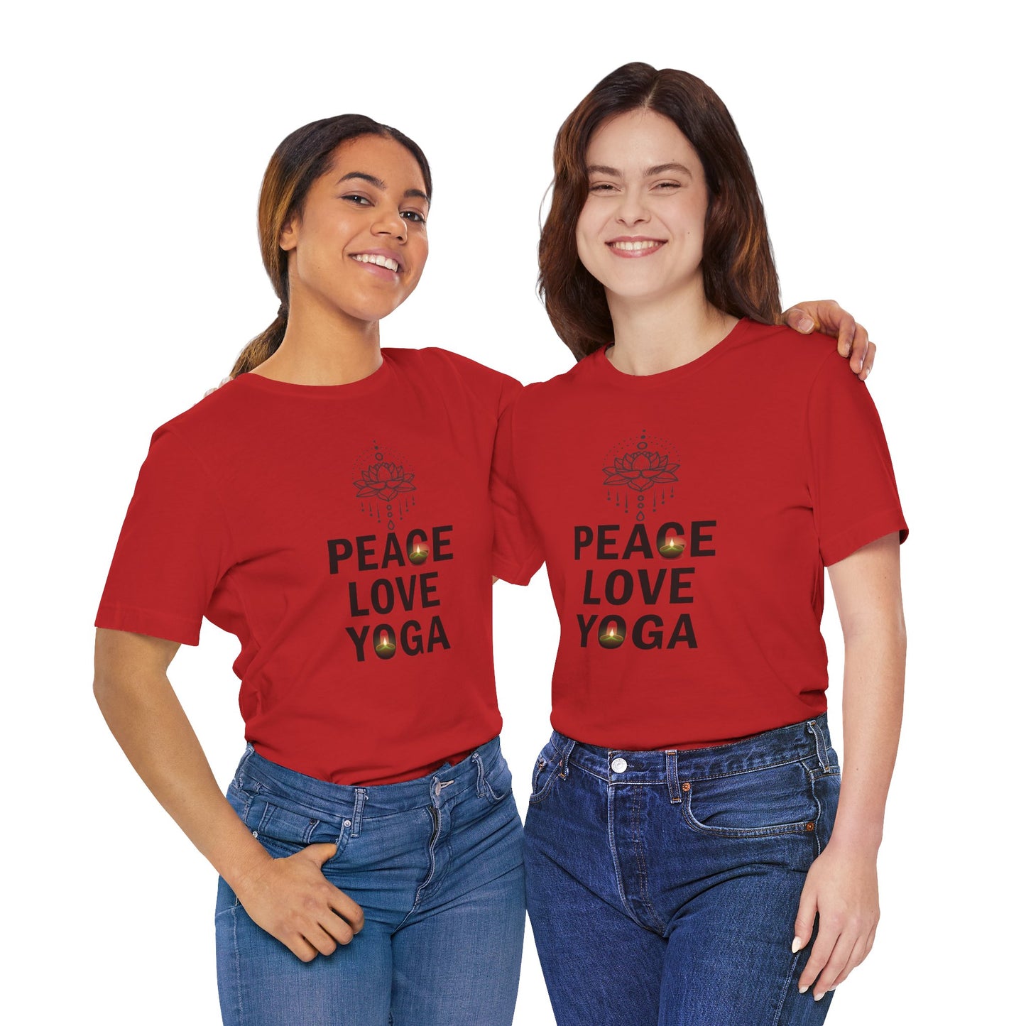 Peace Love Yoga T-Shirt, Cute Yoga workout Shirt, Yoga lovers T-shirt, Yoga Instructor Gift, Gym shirt, Gift For Yoga lover, Gift For Yogi.