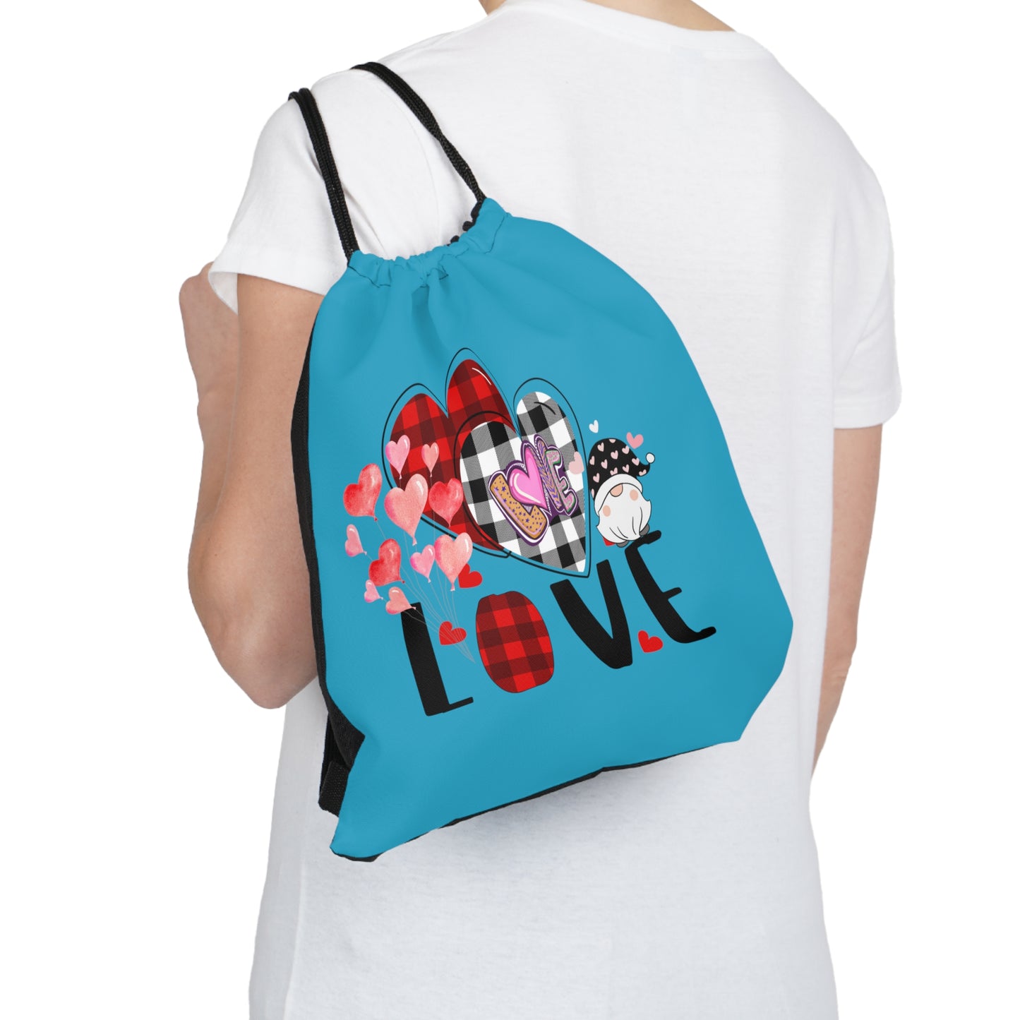 Happy Valentines Day Drawstring Bag